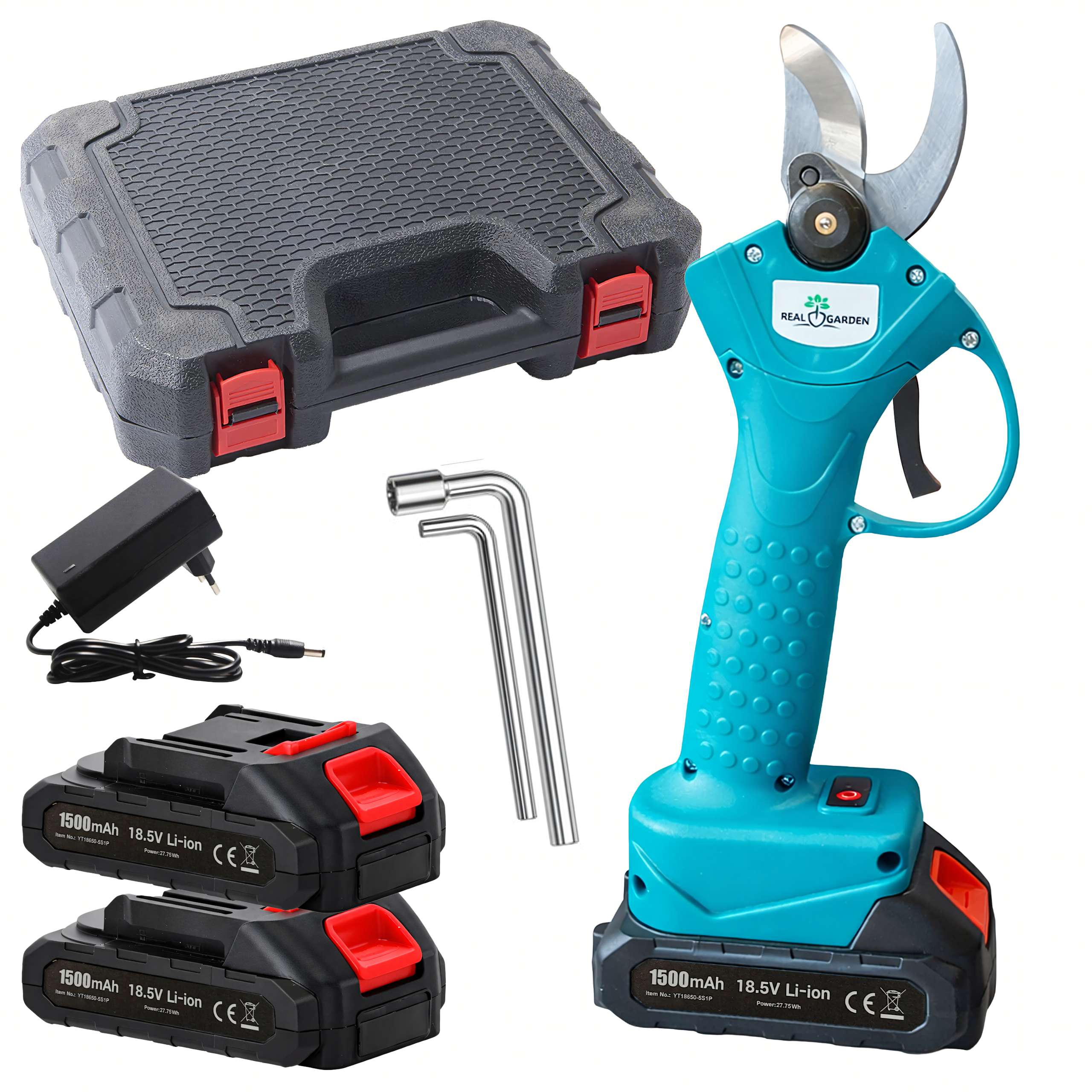 Juhtmeta elektrilised aiakäärid 2 akuga 2x