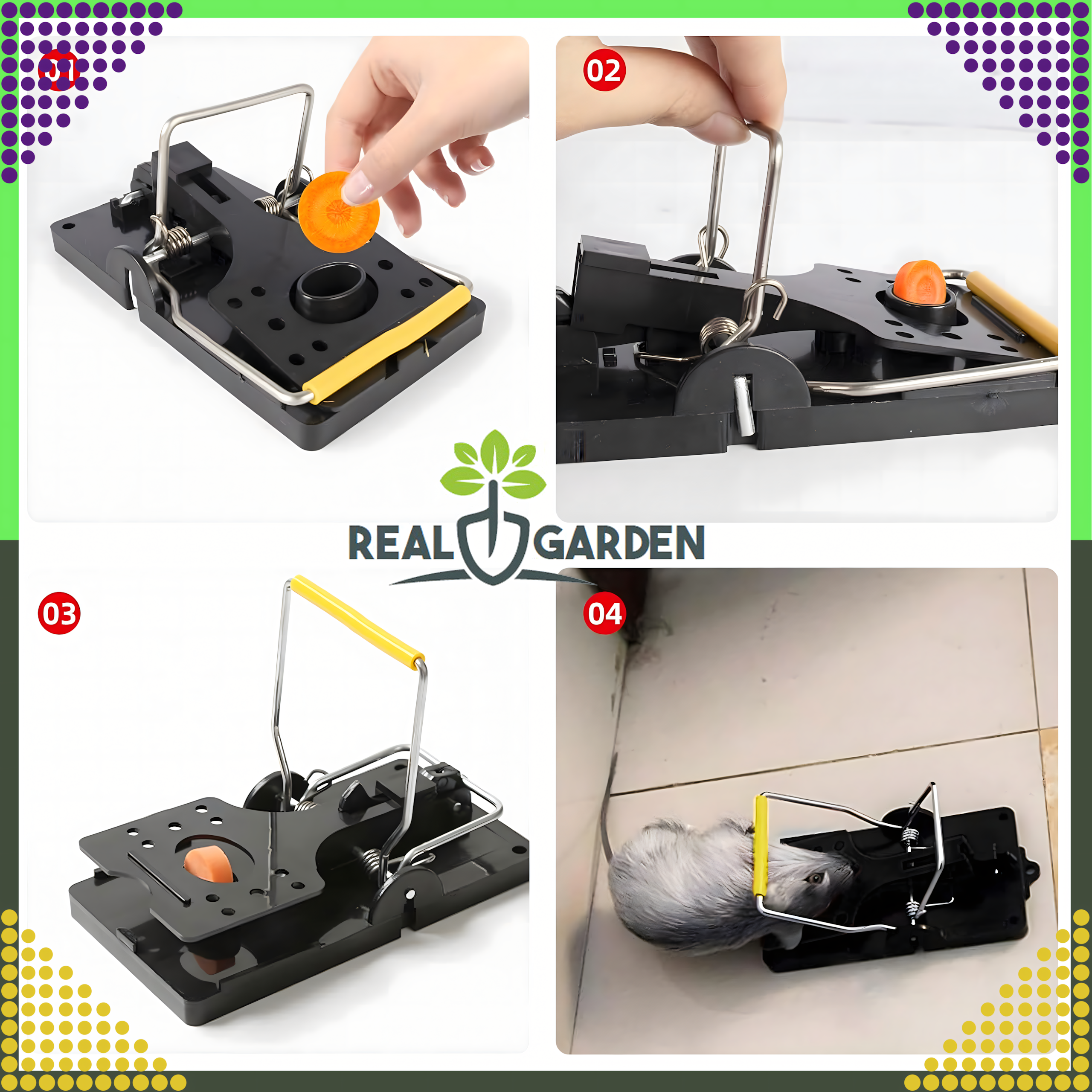 4x Rotilõks Hiirelõks närilistele, hiirtele, giljotiini tüüpi