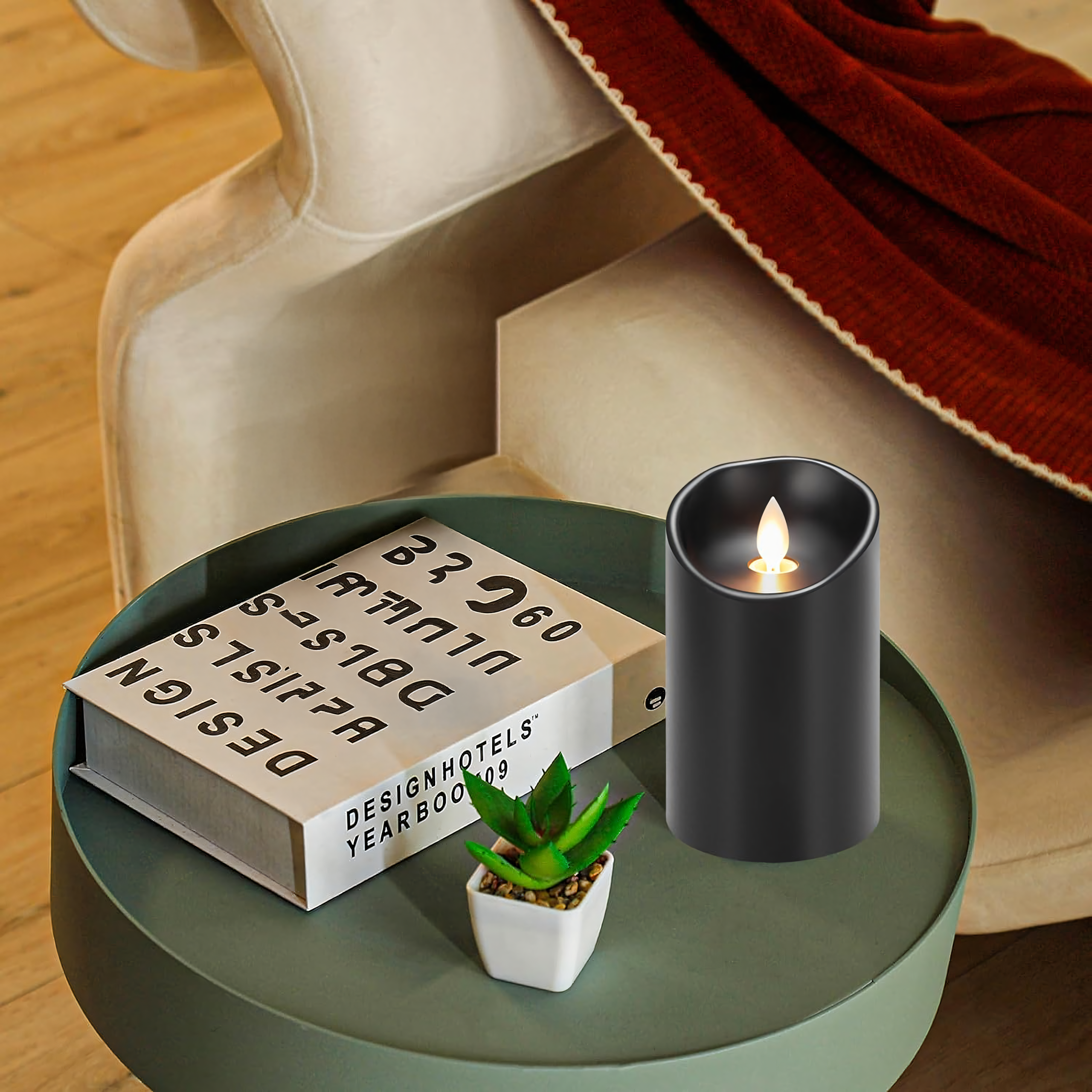 120x Küünla sisetükk Patareitoitel küünal LED-küünal 15 cm Leegi efekt