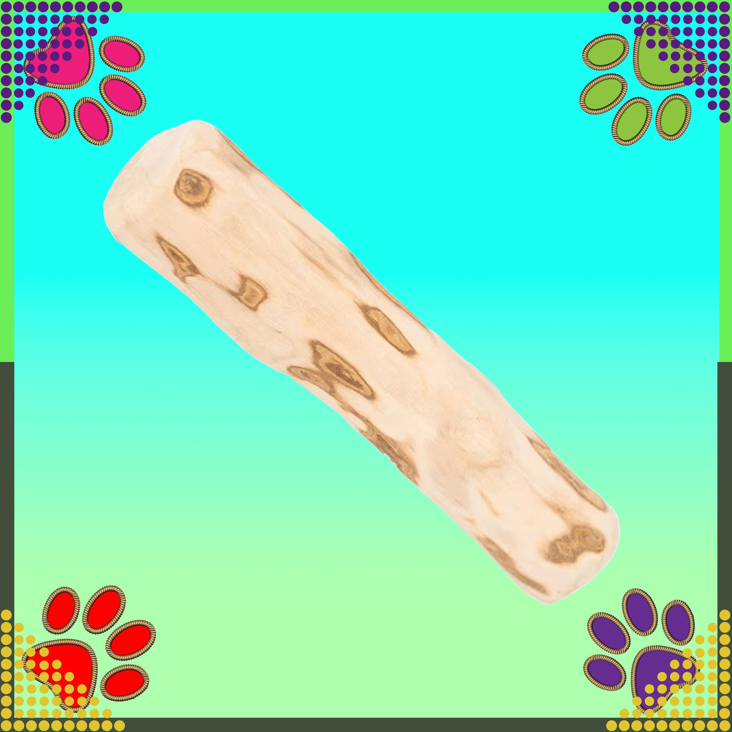 Puidust närimisleluga loomulik koertele, vastupidav mänguasi 20x3.5cm