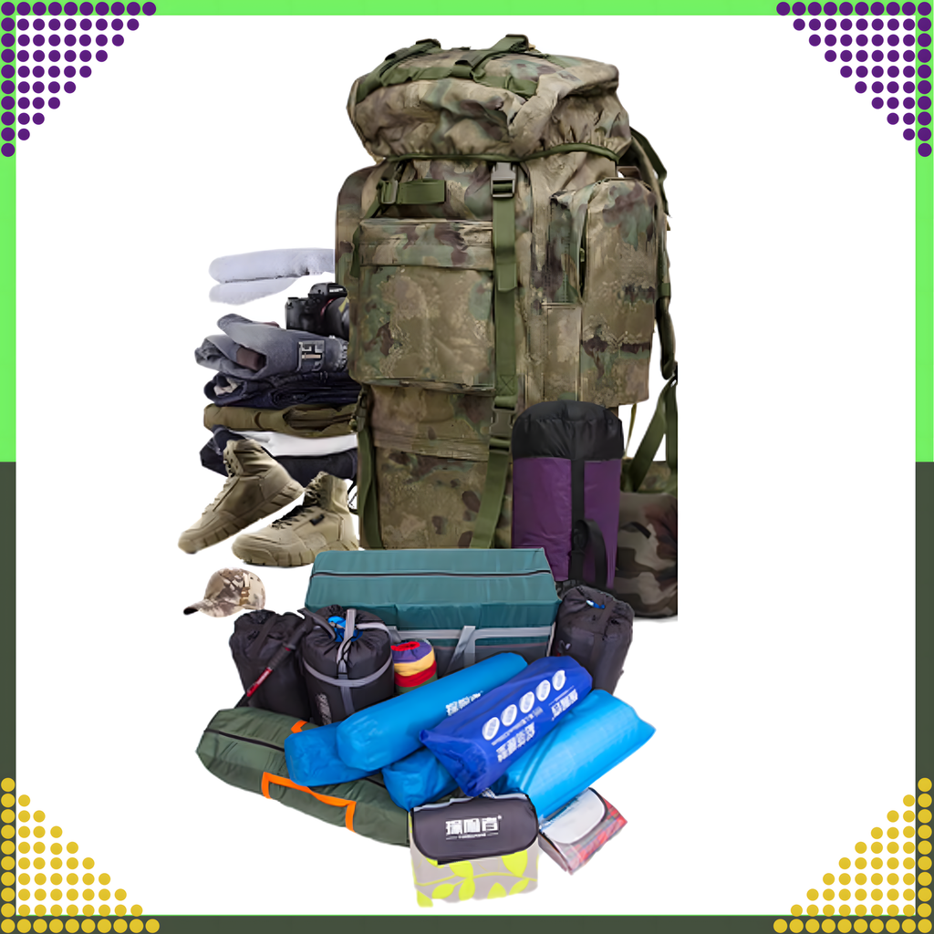 Tactical Backpack Military Tourist Survival Mountain Large 65L
