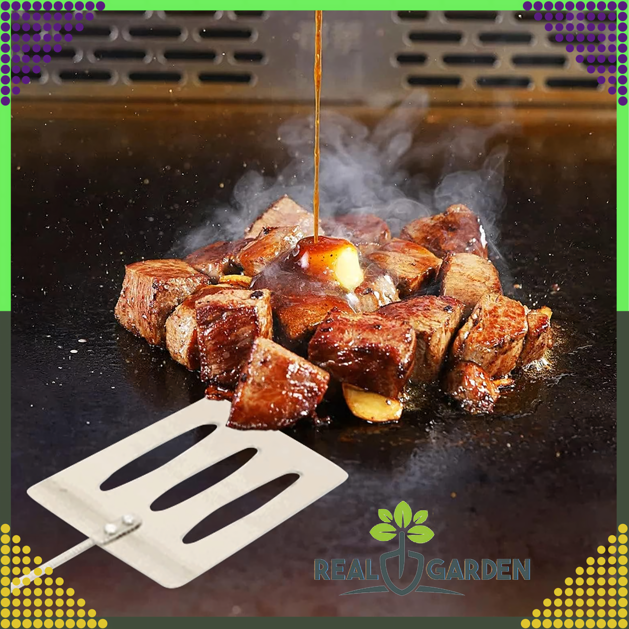 Grill Set Accessories 3in1 Grill Tools Tongs Spatula Skewer