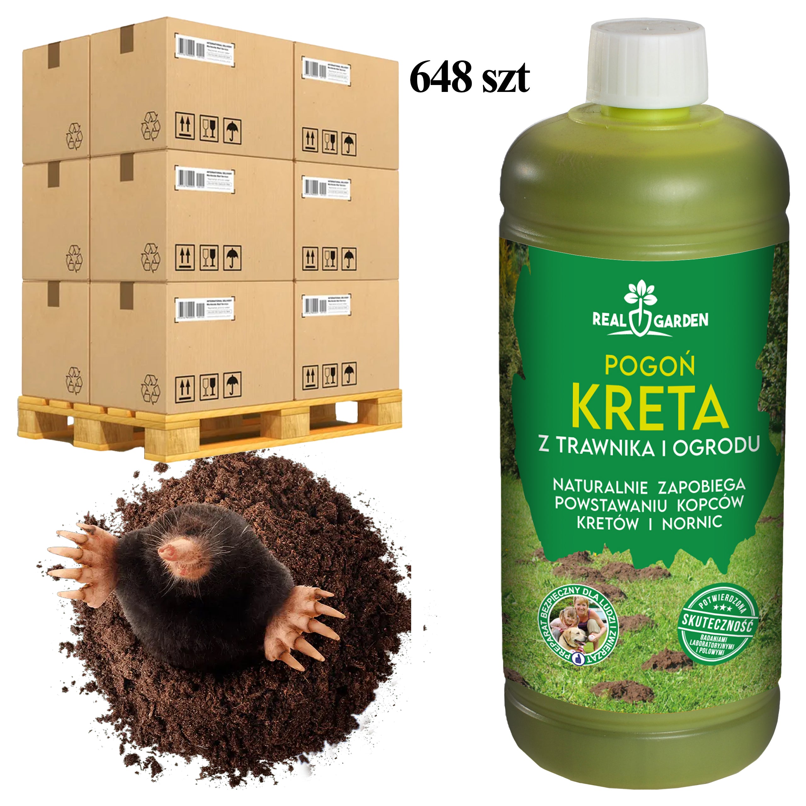 648 pcs. x 1l Agent Repellent For Moles Voles Rodents Barrier 1L Ecological