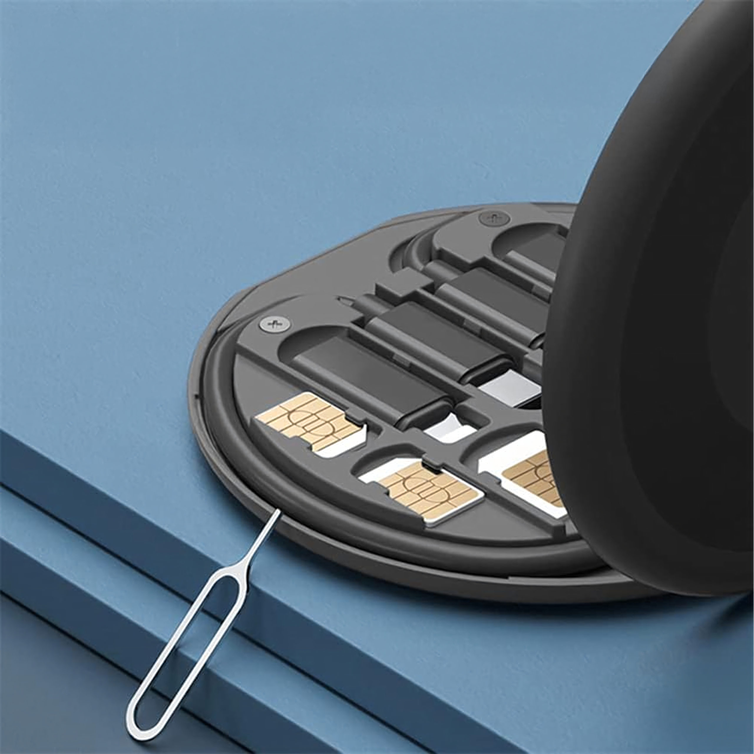 5in1 reisikorraldaja telefoni USB-C, Lightning, Micro USB-A adapterite jaoks