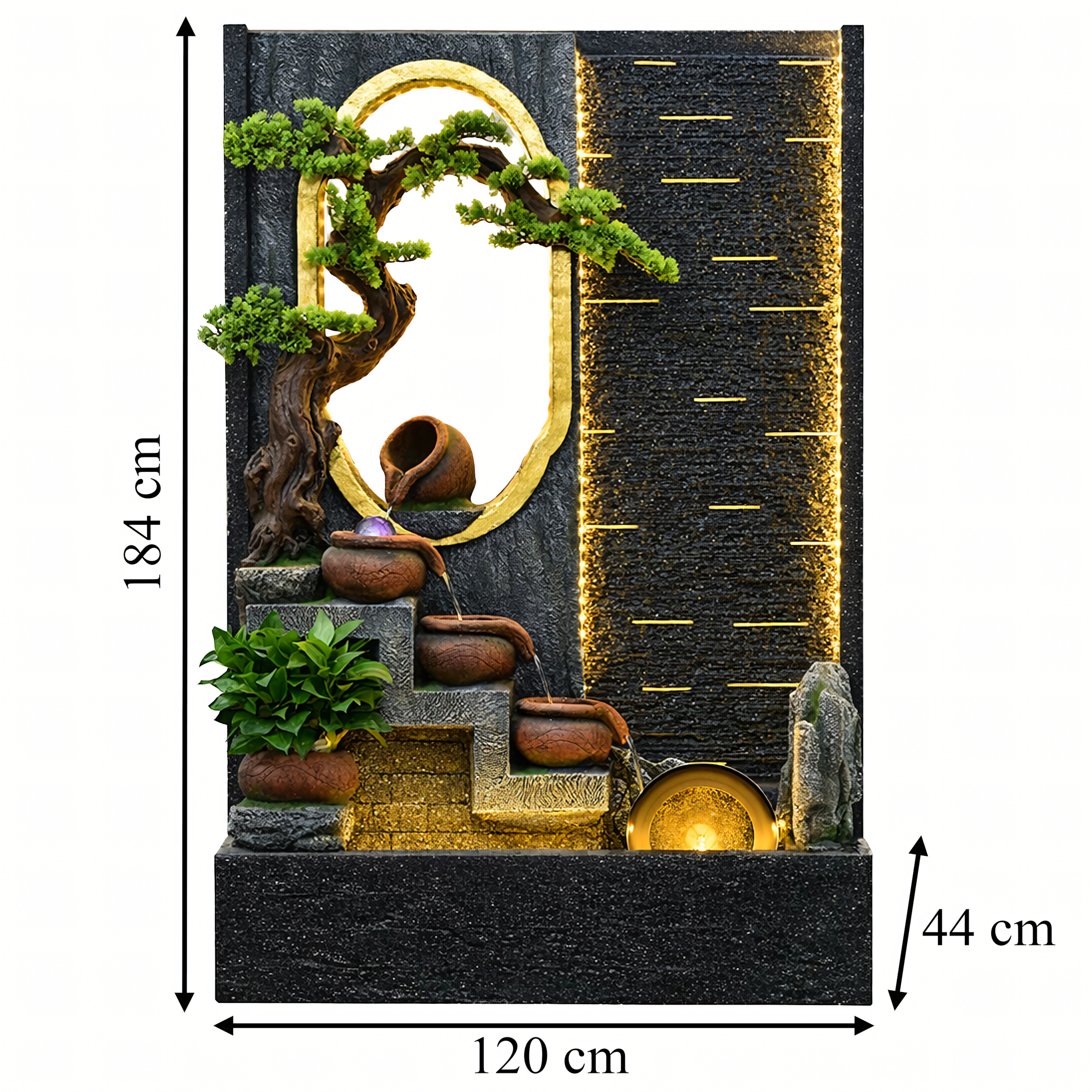 Large Decorative Garden and Home Water Wall Fountain 184x120x44cm