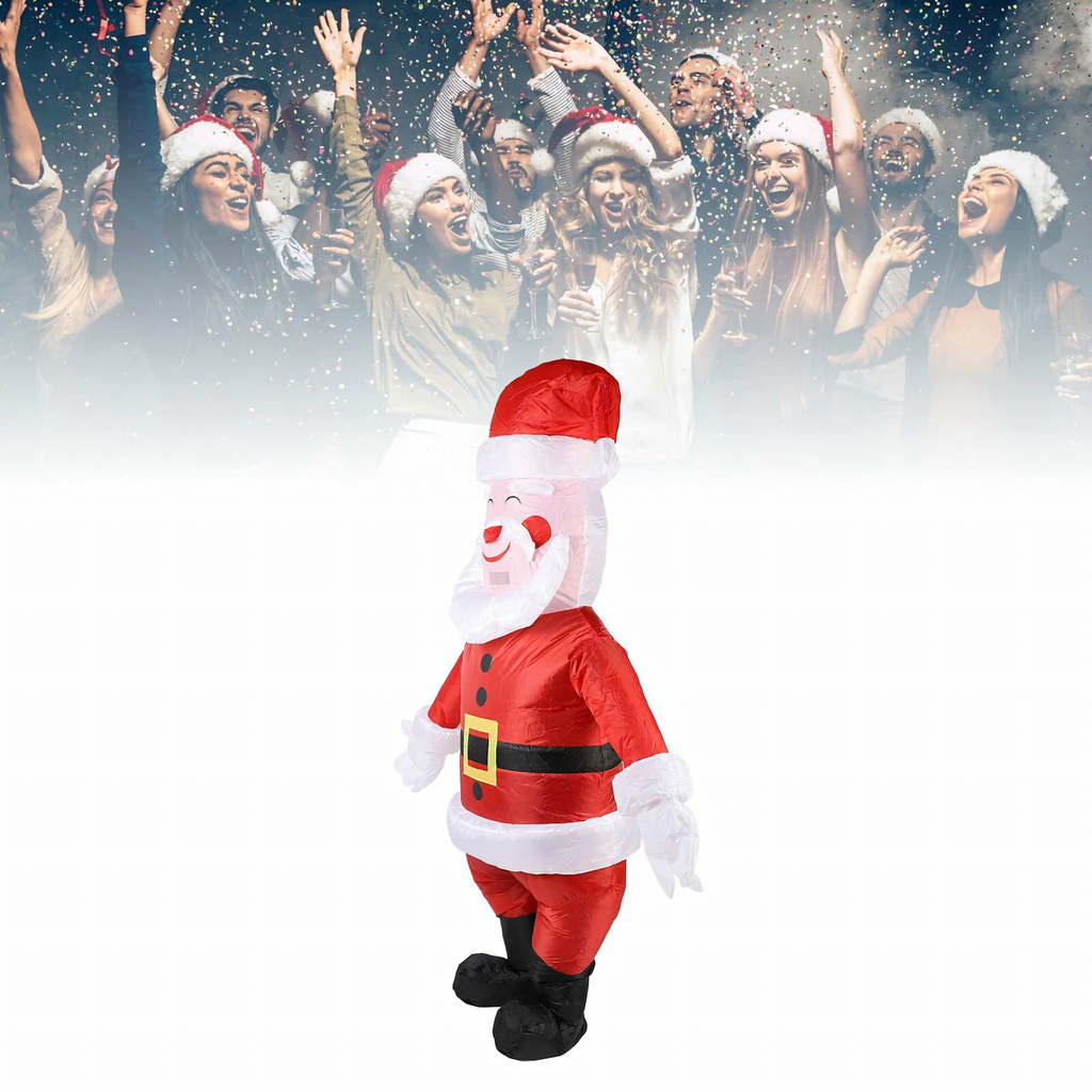 Täispuhutav jõuluvana kostüüm, karnevalikostüüm jõulupeoks, jõuluvana