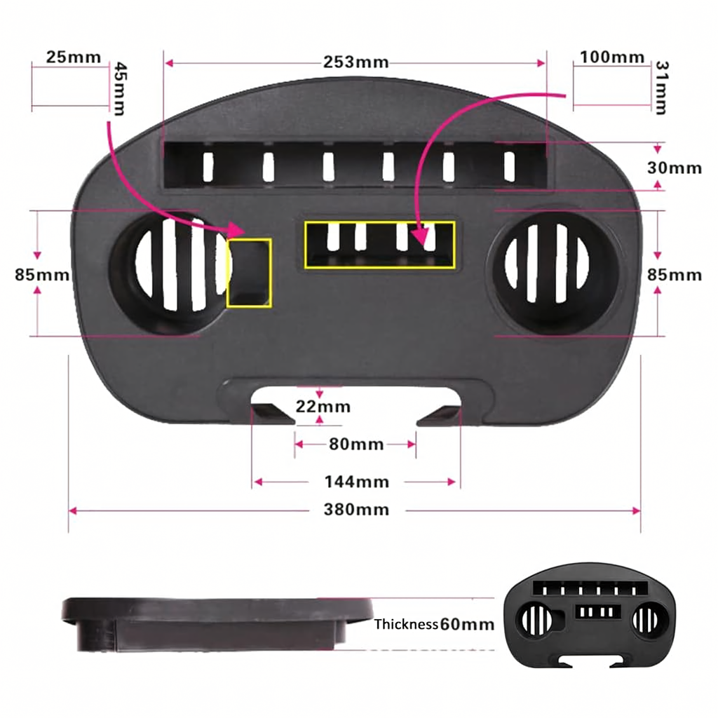 Joogikorraldaja hoidik nullgravitatsiooni lamamistoolile koos tassi- ja telefonialusega