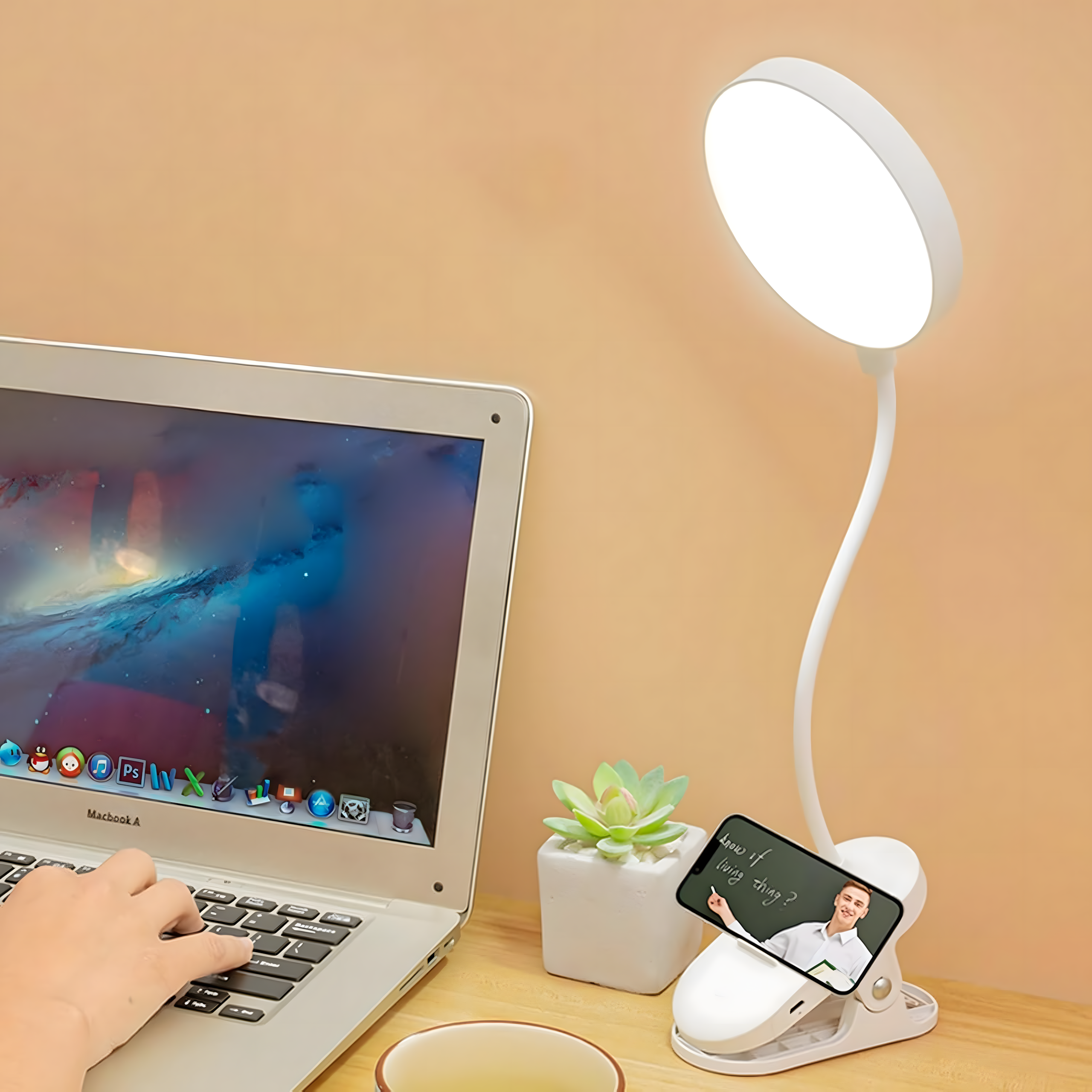 Juhtmevaba LED klambriga lugemislamp
