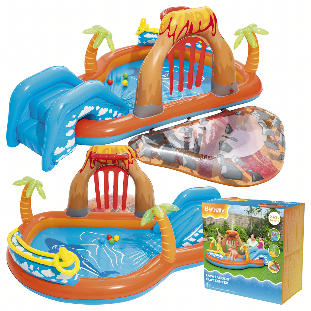 Bestway 53069 Inflatable Lava Playground with Slide 265x265x104 cm Large