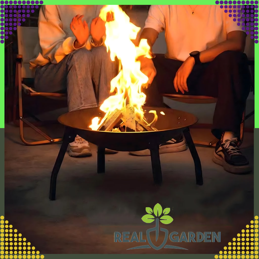 Garden Fire Pit Brilla Steel Black Large 55 cm