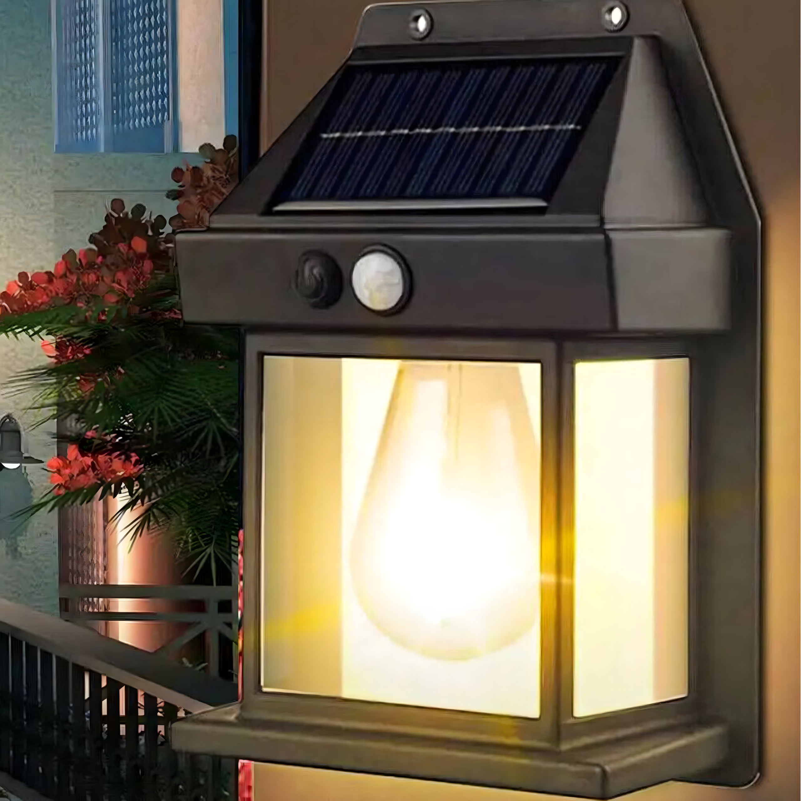 Päikeseenergia LED seinalatern liikumisanduriga