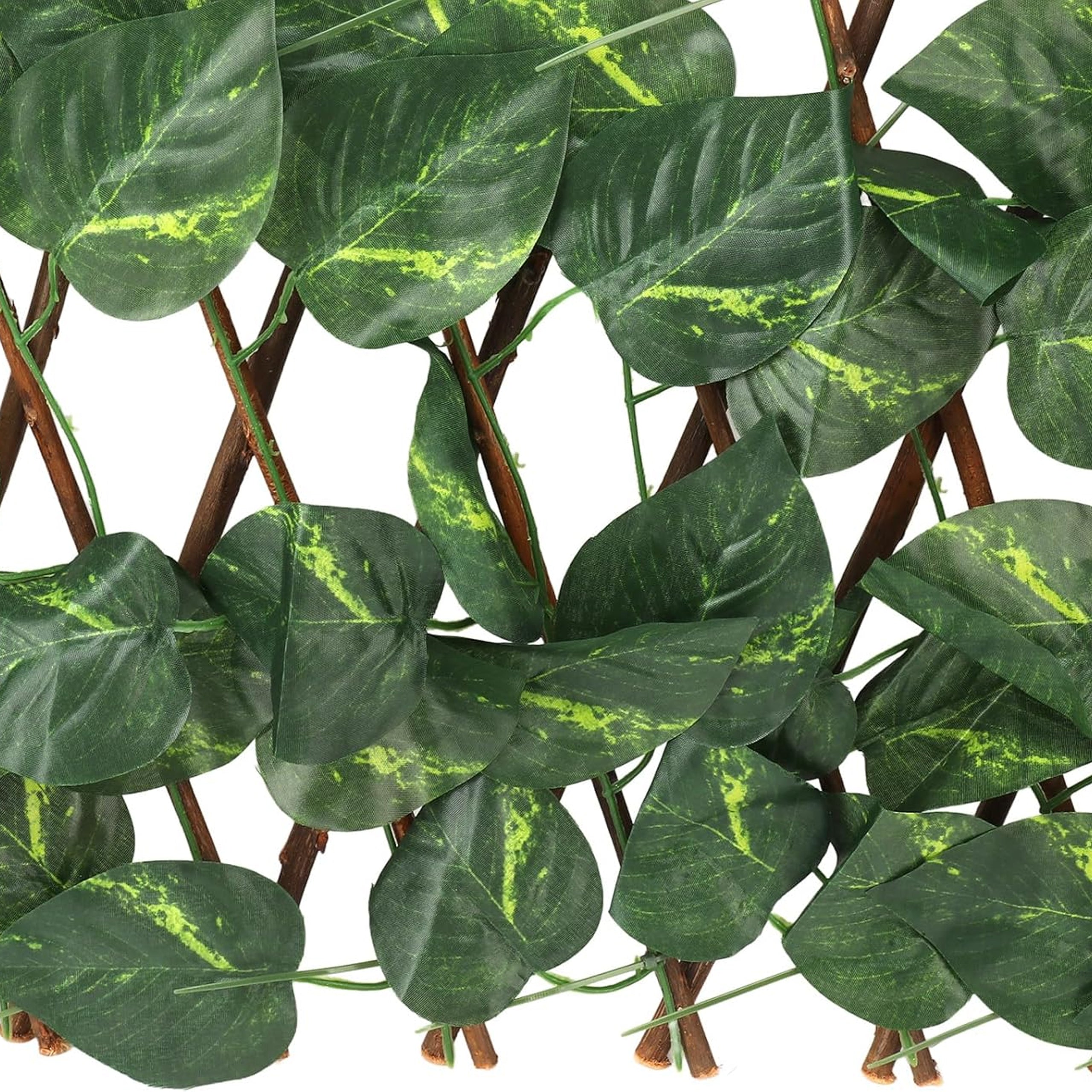 Openwork Trellis with Artificial Leaves Cover for Balcony Terrace Ivy 290x60 cm