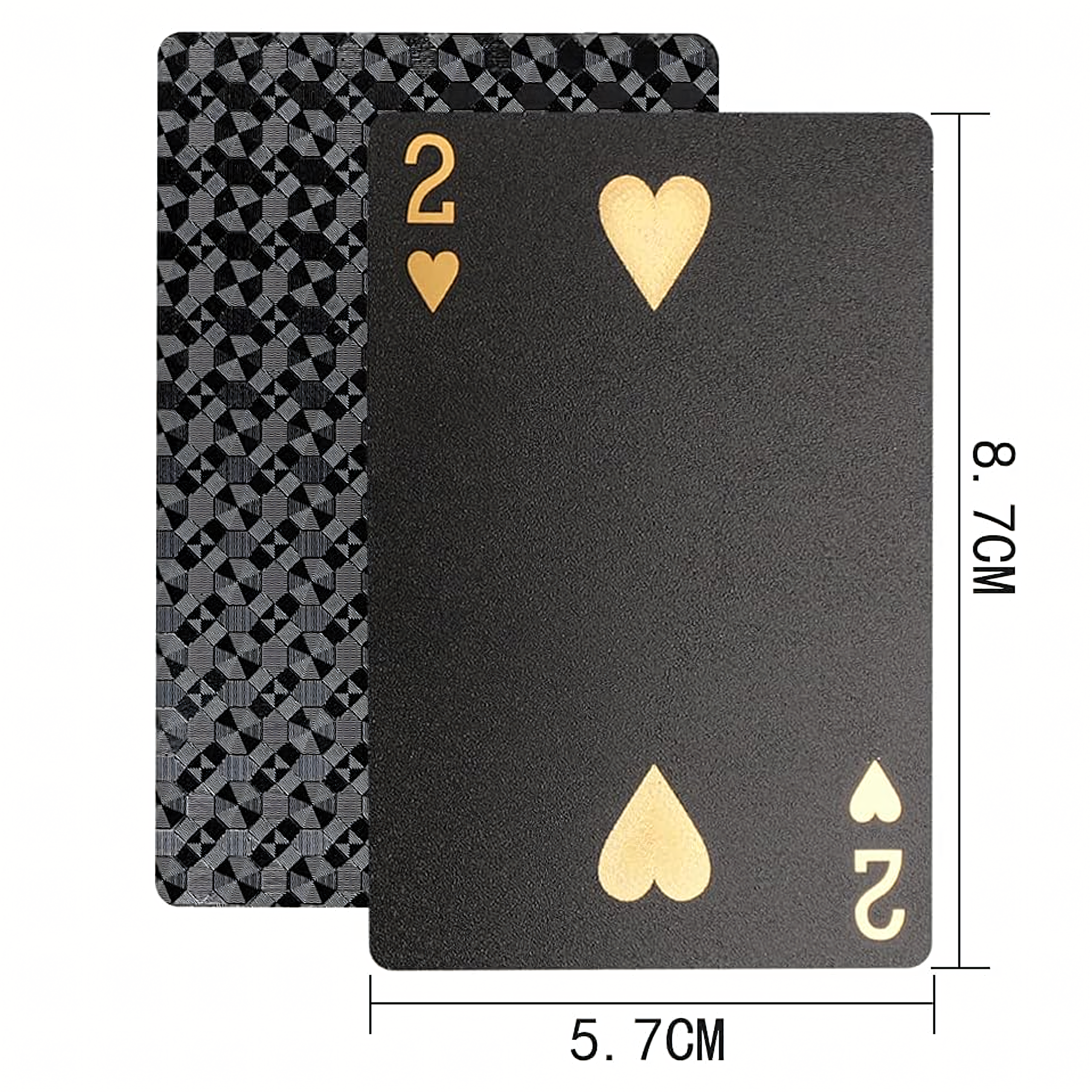 Luxury Black Poker Card Deck with Shiny Gold Designs Waterproof