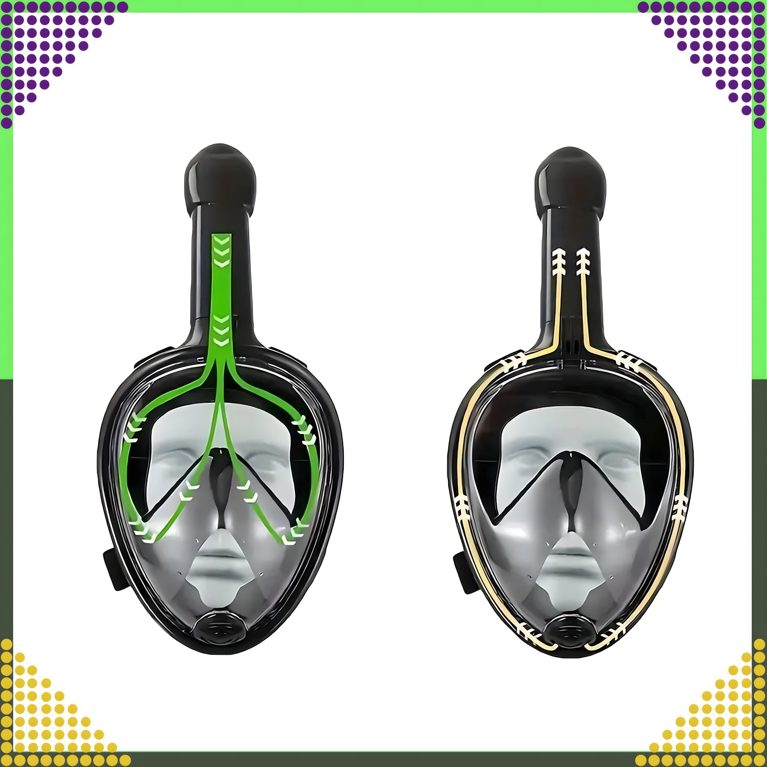 Sukeldumis- ja ujumisvee täismask S/M lastele