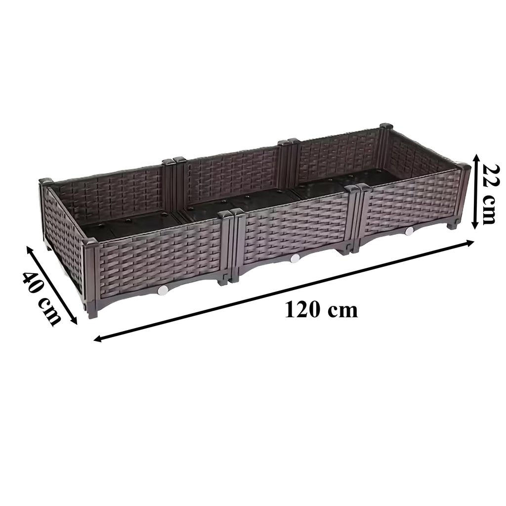 Modular Garden Flower and Vegetable Planter Box 120x40x22cm Brown