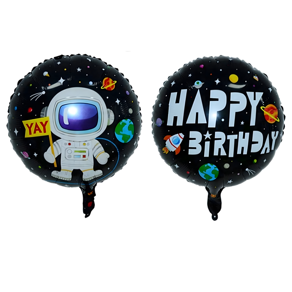 Set of Foil Balloons for Birthday Space Astronaut Stars 5 pcs