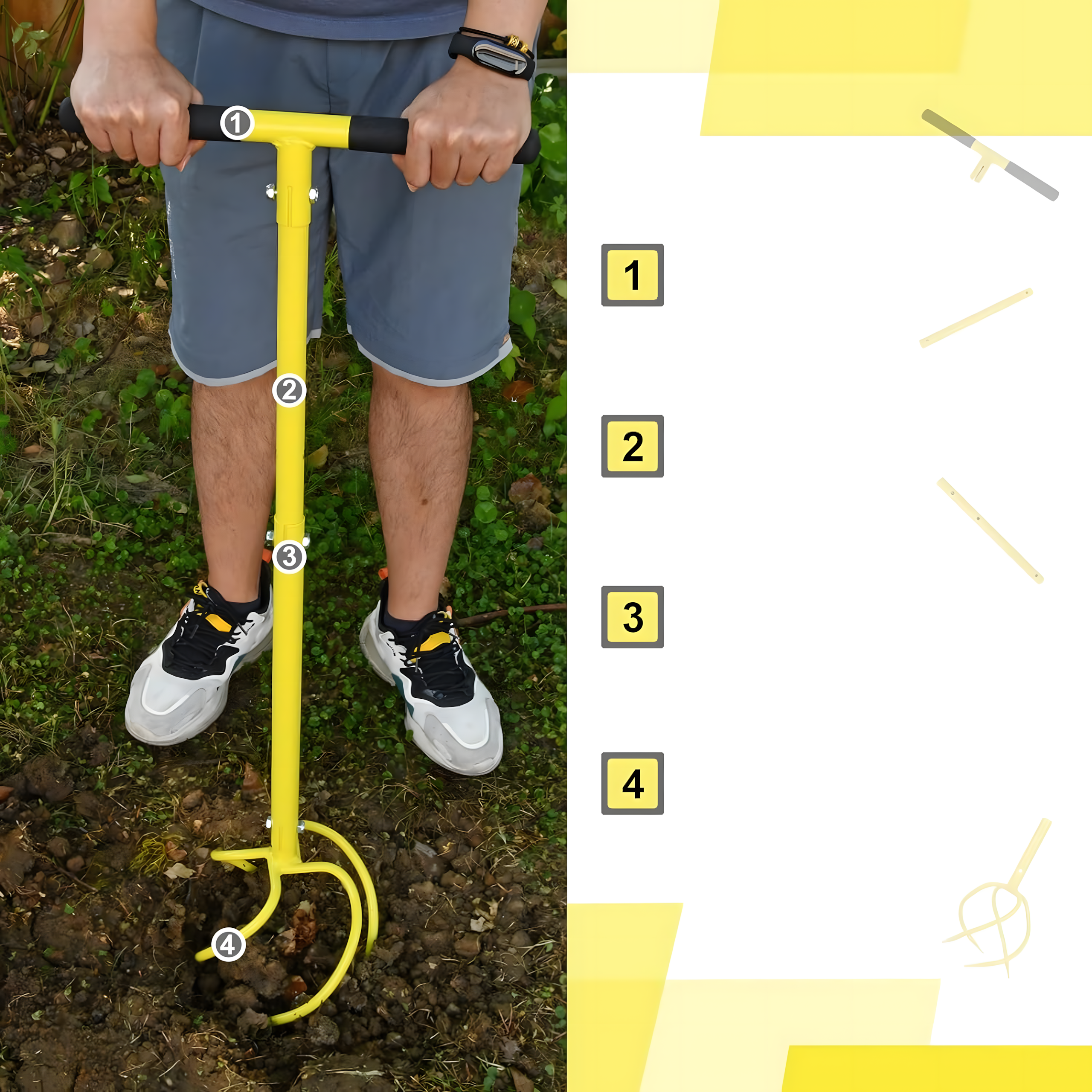 Handheld Garden Cultivator Soil Loosener Weeder Aerator