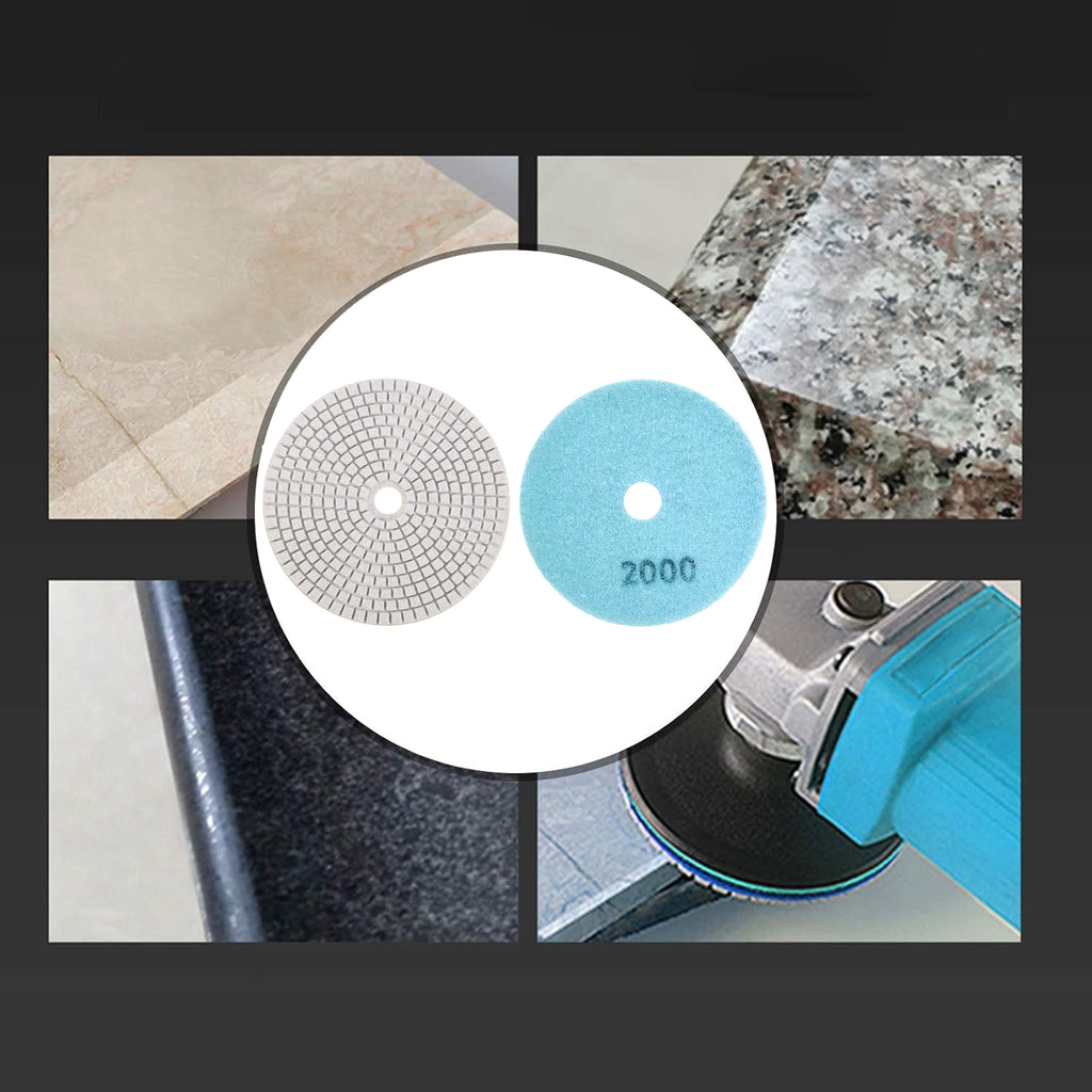 10x Diamond Polishing Disc 80mm for Grinding Porcelain Tiles with Velcro 2000