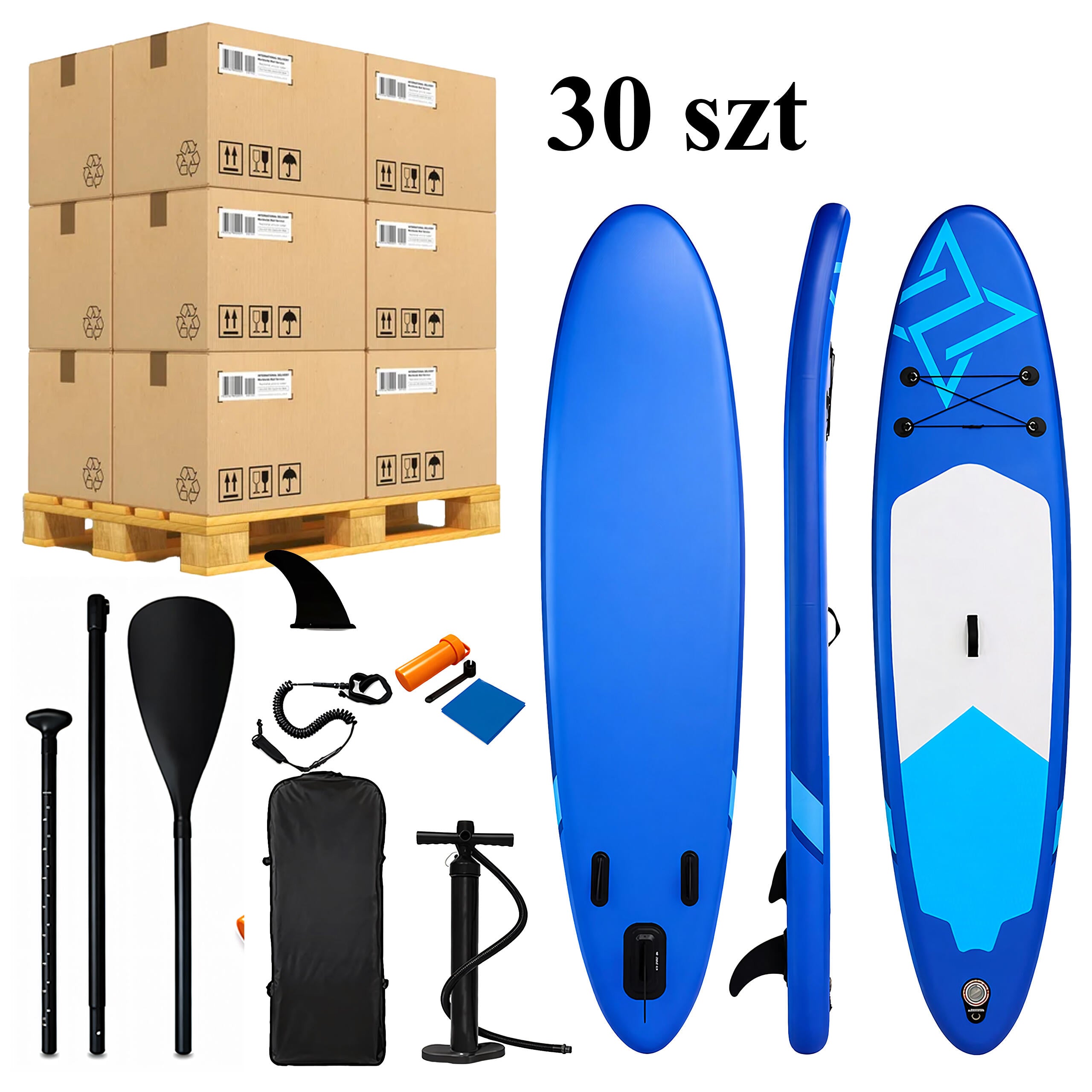 30x Inflatable Stand Up Paddle Boards 350 cm with Accessories
