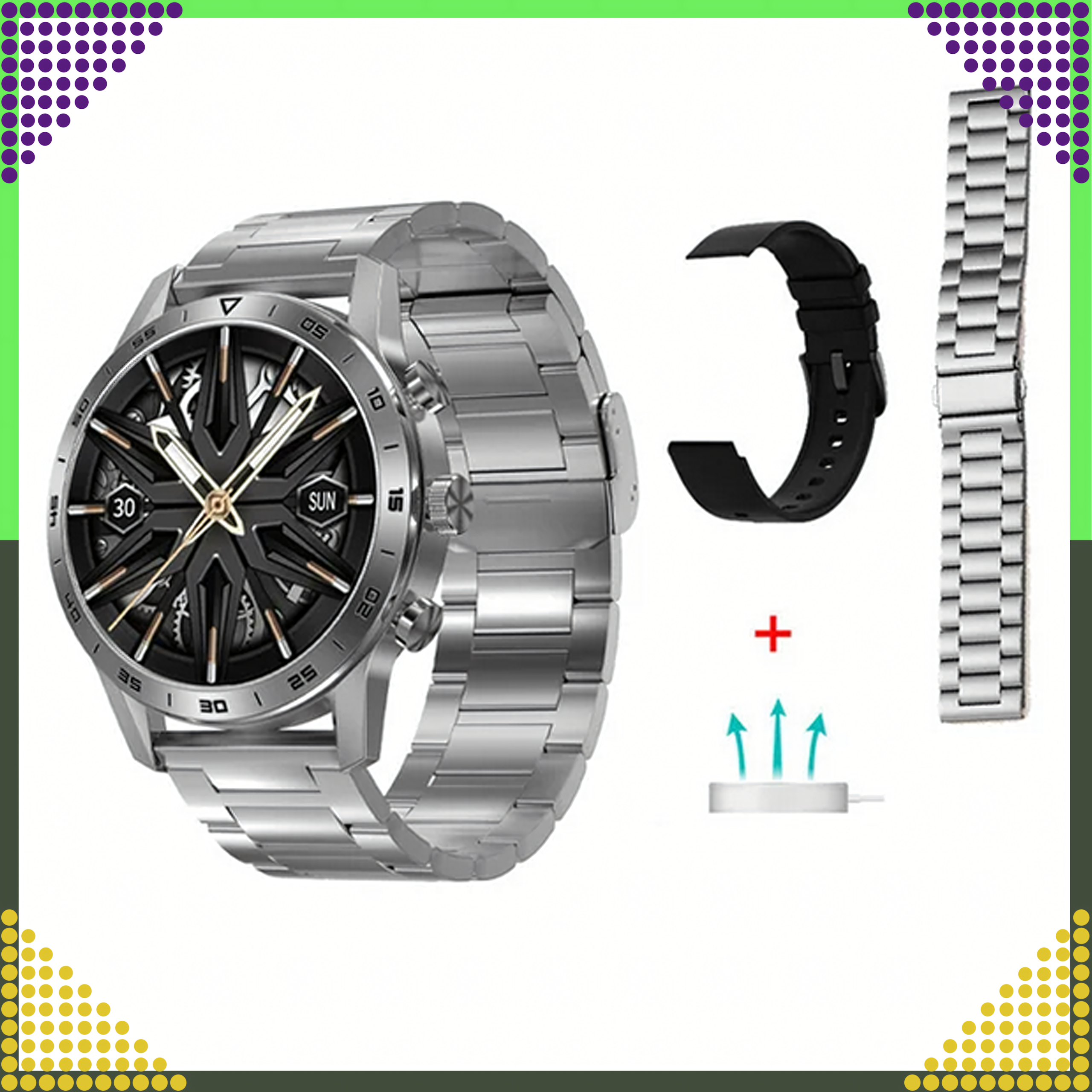 Nutikell Poola menüüga kõnedega spordikell meeste pulss PL