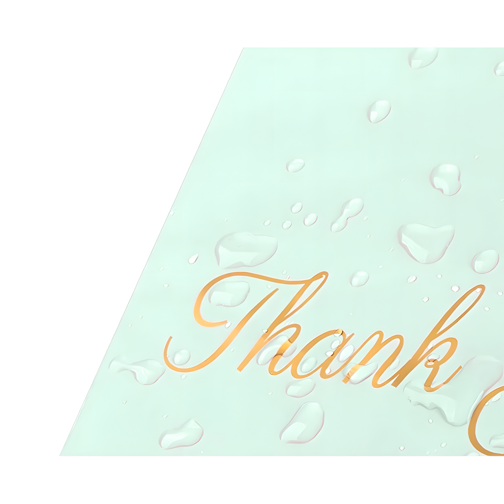Mündirohelised käepidemega kullerpostikotid „Thank You“ 400 × 500 + 70 cm, 50 tk RC083