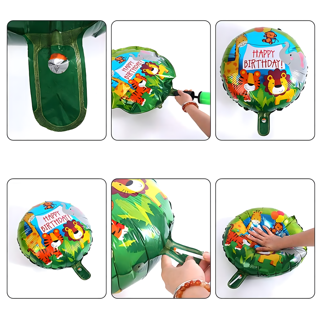 Set of Birthday Balloons Giraffe Animals for Birthday Party 5 pcs