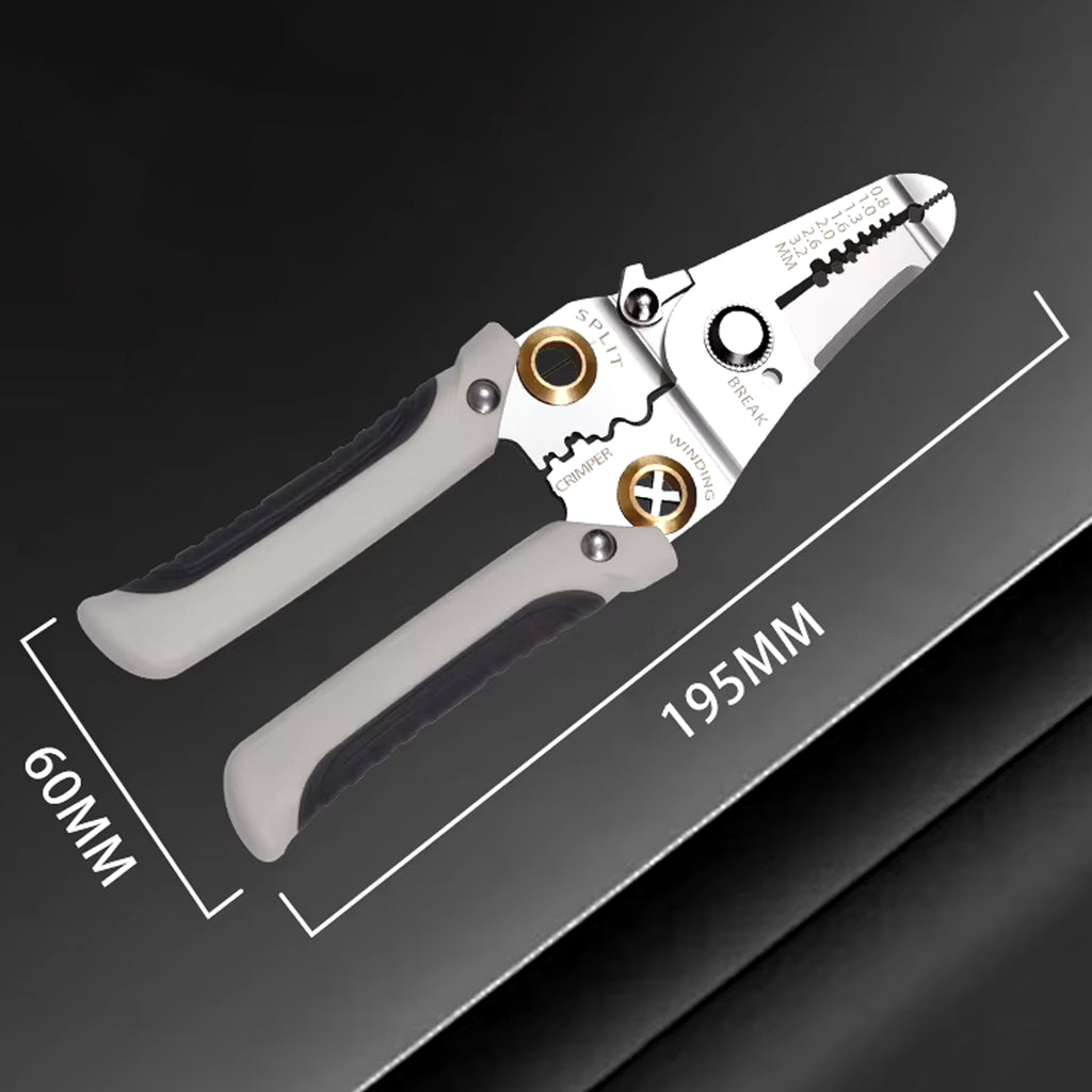 7-in-1 Cable Insulation Stripping and Connector Crimping Pliers 0.8-3.2 mm