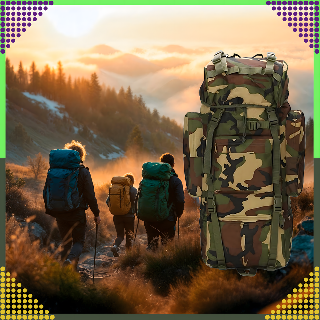 Tactical Backpack Military Tourist Survival Mountain Large 65L