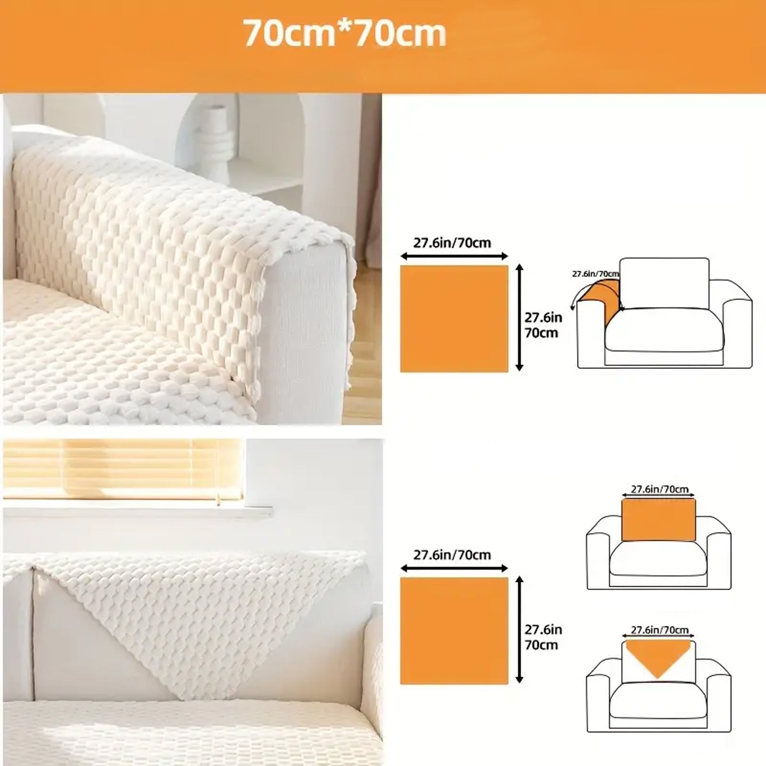 Libisemiskindel elastne pleed diivanile ja tugitoolile 70x70 cm