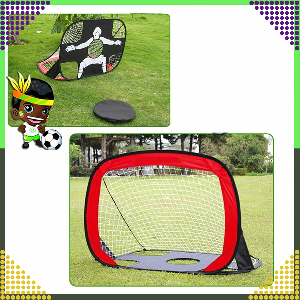 2-ühes kokkupandav jalgpallitreeningu värav sihtmatiga