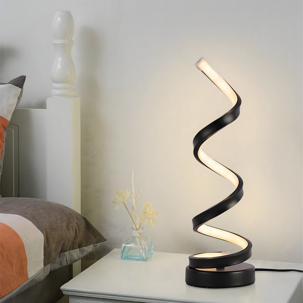LED Spiral Night Light Table Lamp Decorative Lighting for Bedroom