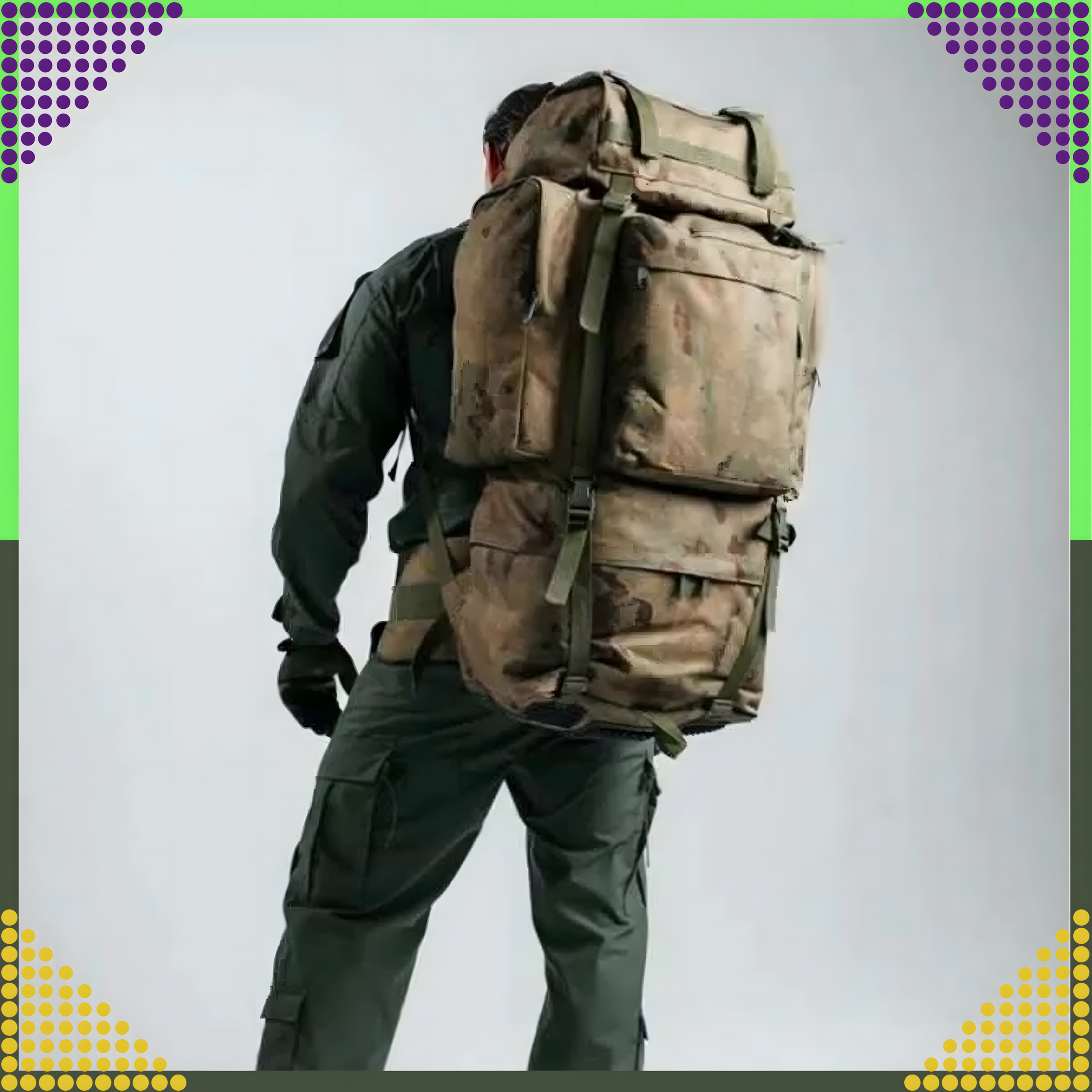 Tactical Backpack Military Tourist Survival Mountain Large 65L