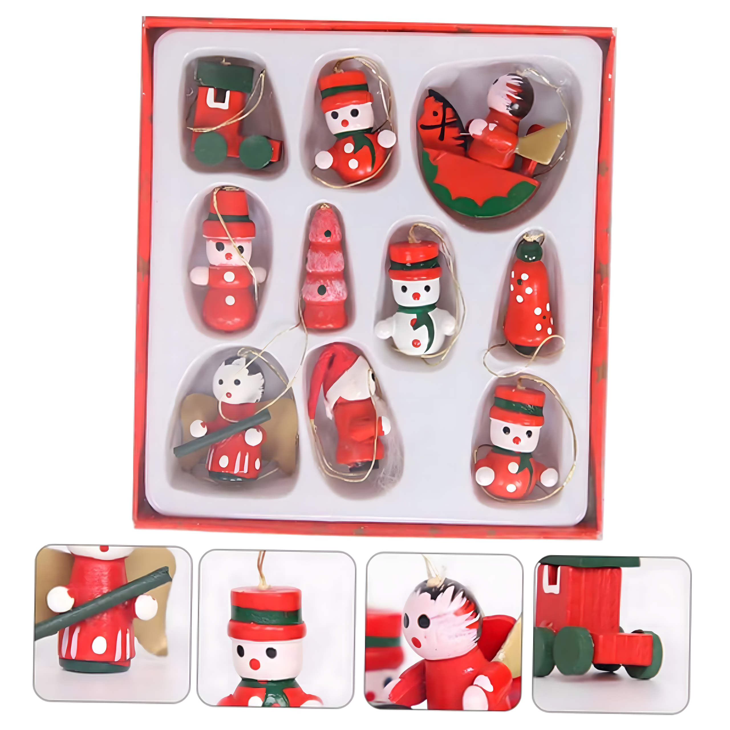 Puidust jõulukuulid ripatsid jõulupuu kaunistused 10 tk