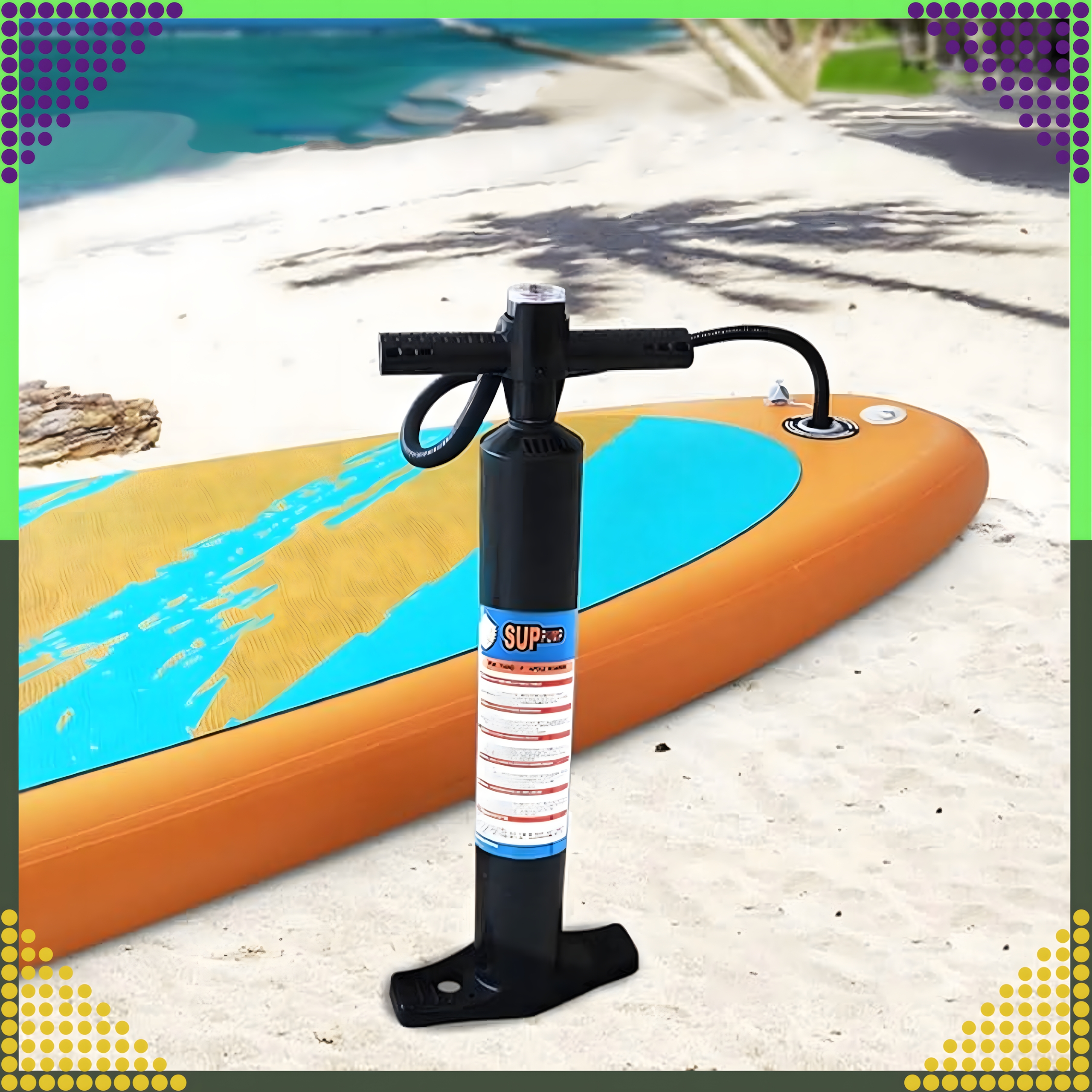 Kahepoolne käsipump pontoonmadratsitele, SUP laudadele, kajakidele, kiire