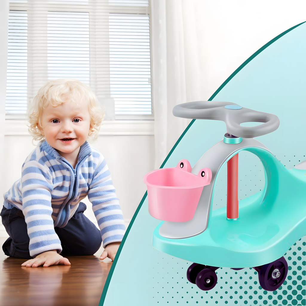 Lastele mõeldud tasakaalu ja kiikumisega Ride On lükatav auto gravitatsioonisõiduk