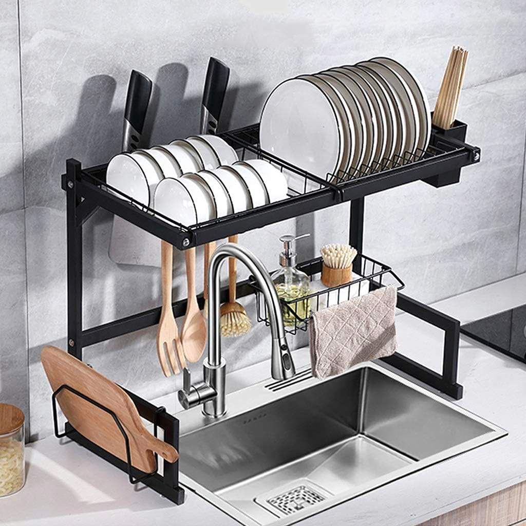 Kahe tasandiga nõudekuivatusrest ja nõudealusega hoidik