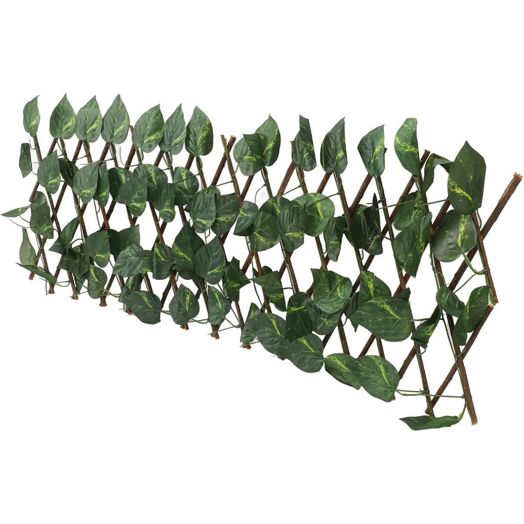 Openwork Trellis with Artificial Leaves Cover for Balcony Terrace Ivy 290x60 cm