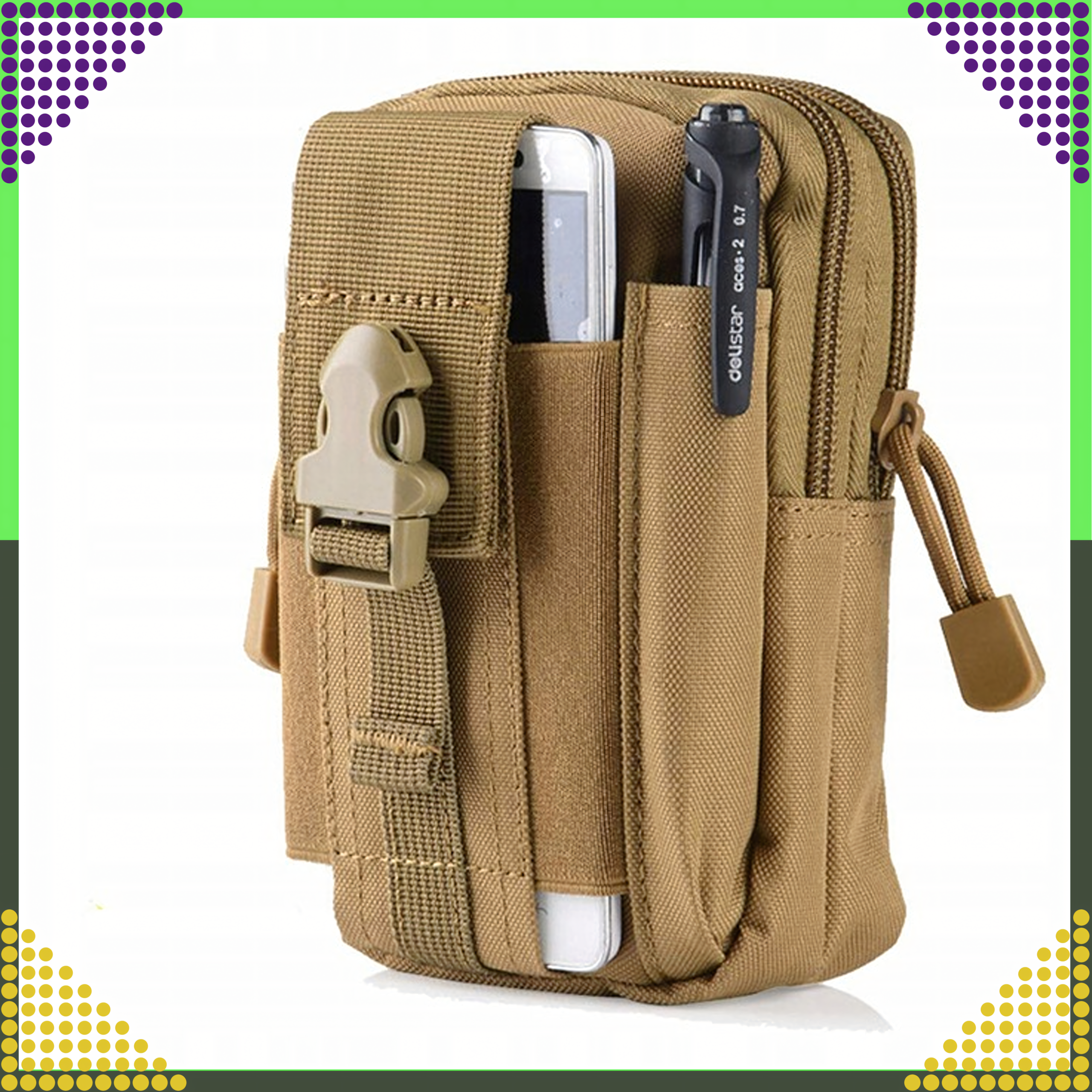 Fashionable Military Molle Tactical Waist Bag, Capacious, Waist Length