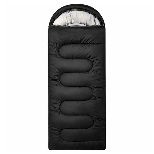 2-in-1 muumia magamiskott 210×70cm sooja kapuutsi ja Black kattega