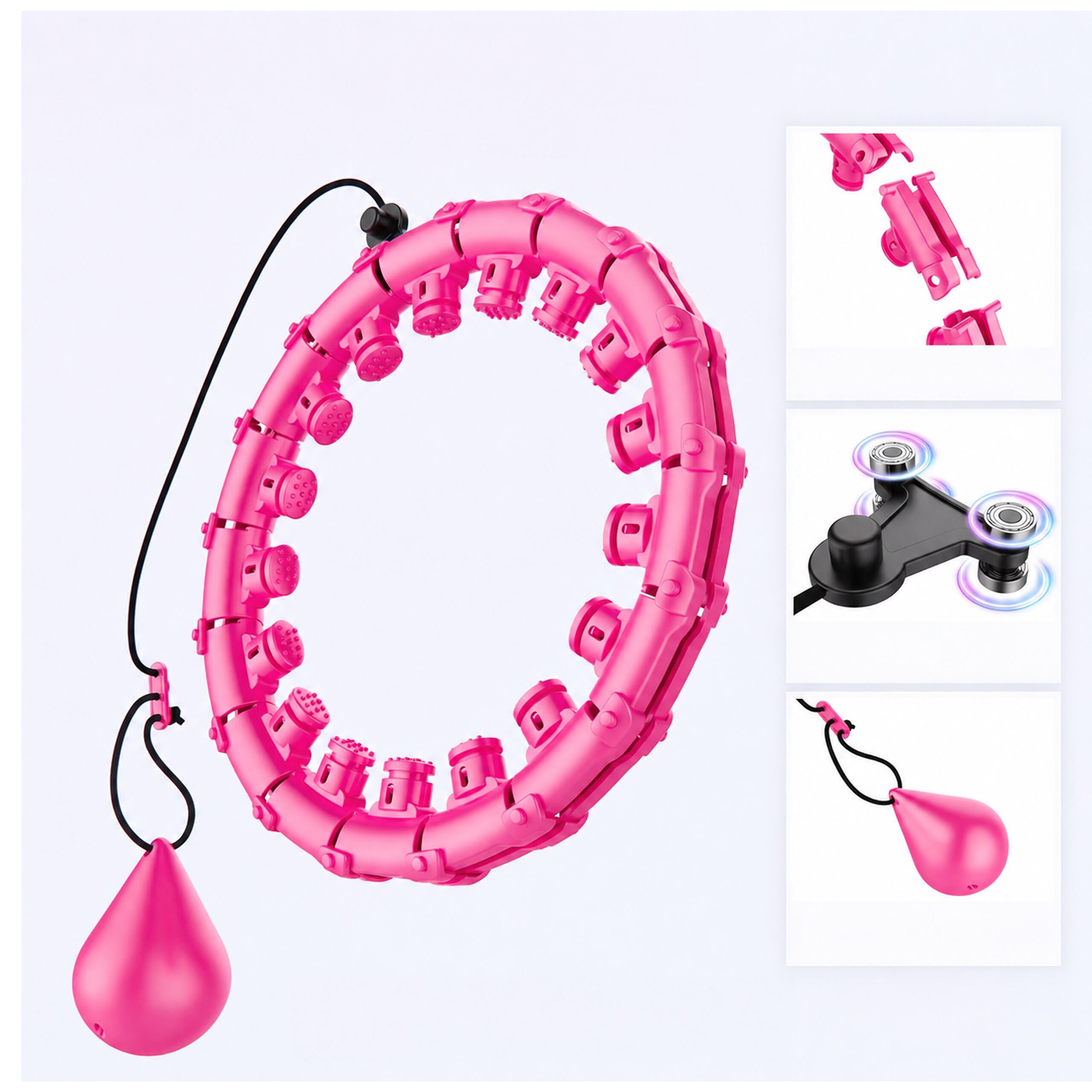 Weighted Hula Hoop with Massage Nodes Foldable Plus Size
