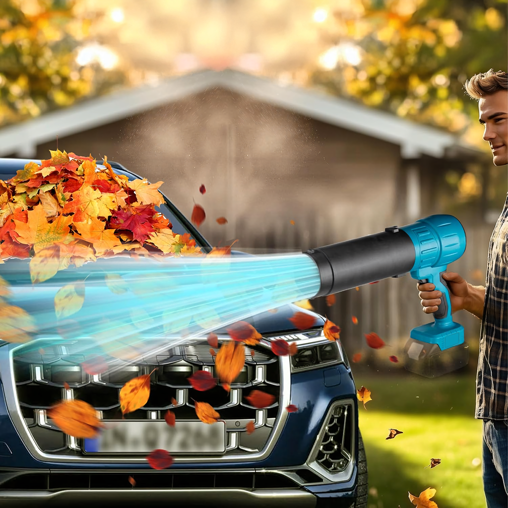 Juhtmevaba akupuhur lume ja lehtede jaoks 400W 2xAku kohver