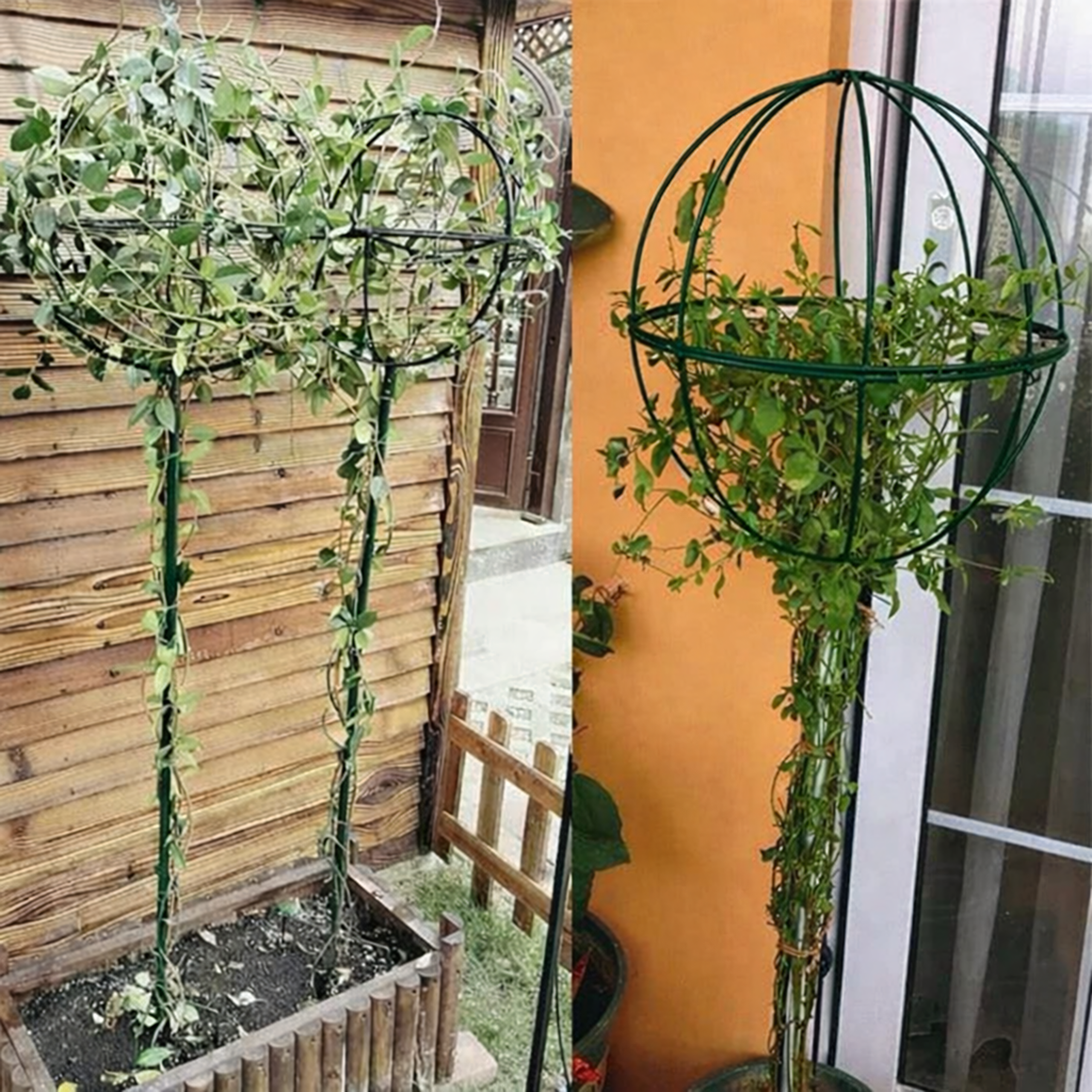 Metal Garden Pergola Support for Climbing Roses and Flowers 50x10cm Green