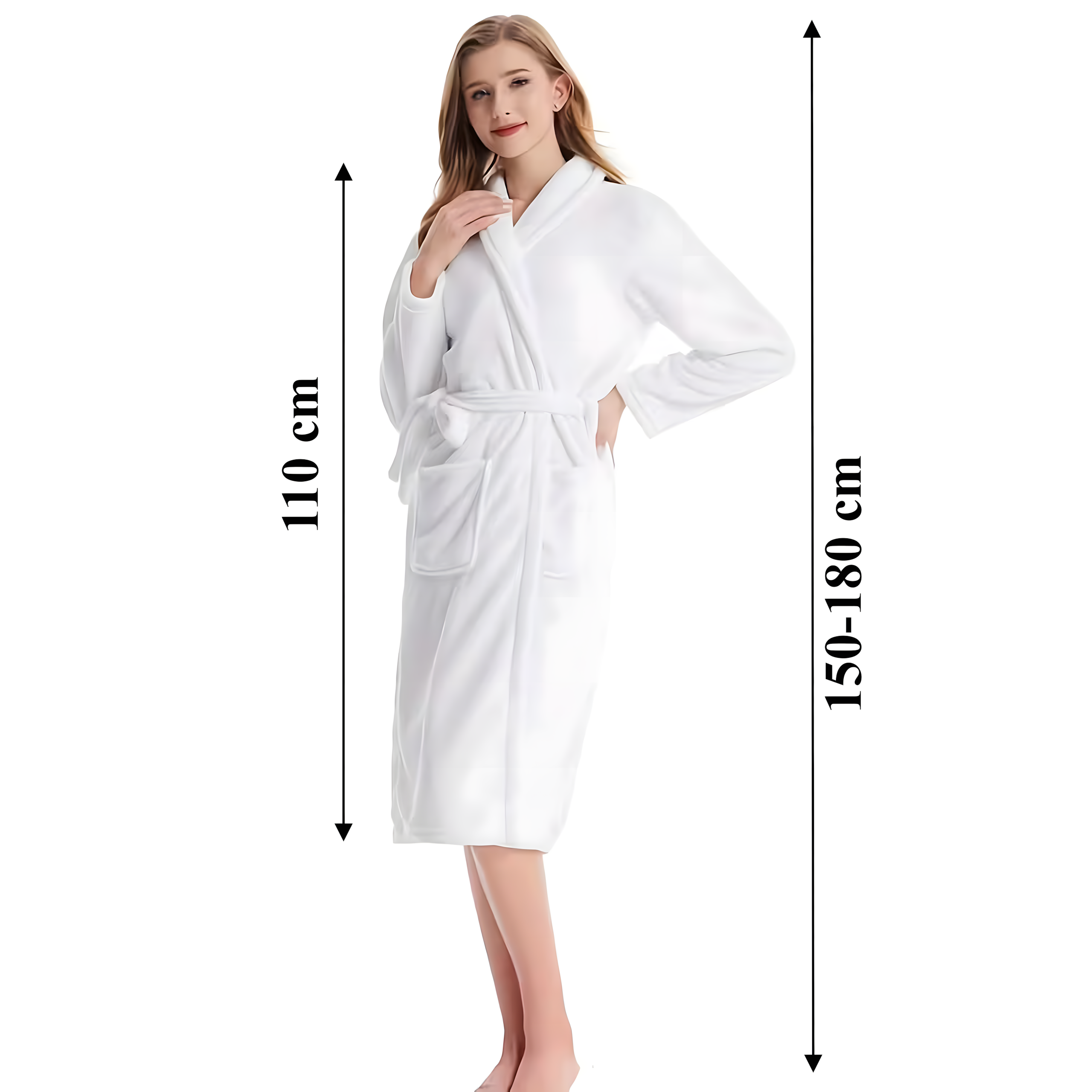 Classic Comfortable Warm Women's Hotel Bathrobe White