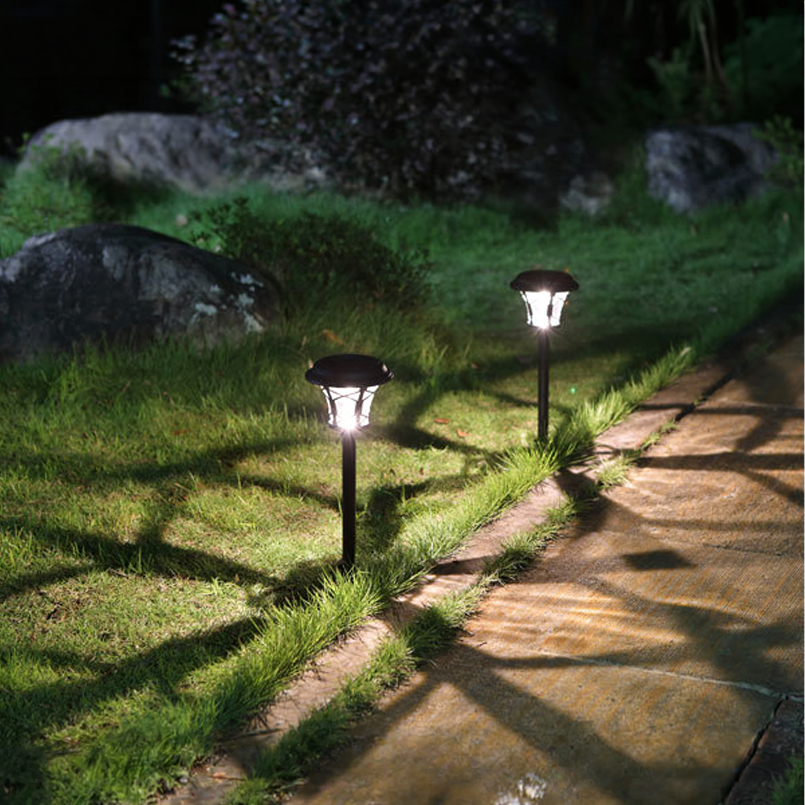 Set of 8 Waterproof Solar Garden Spike Lights 40cm 8 pcs