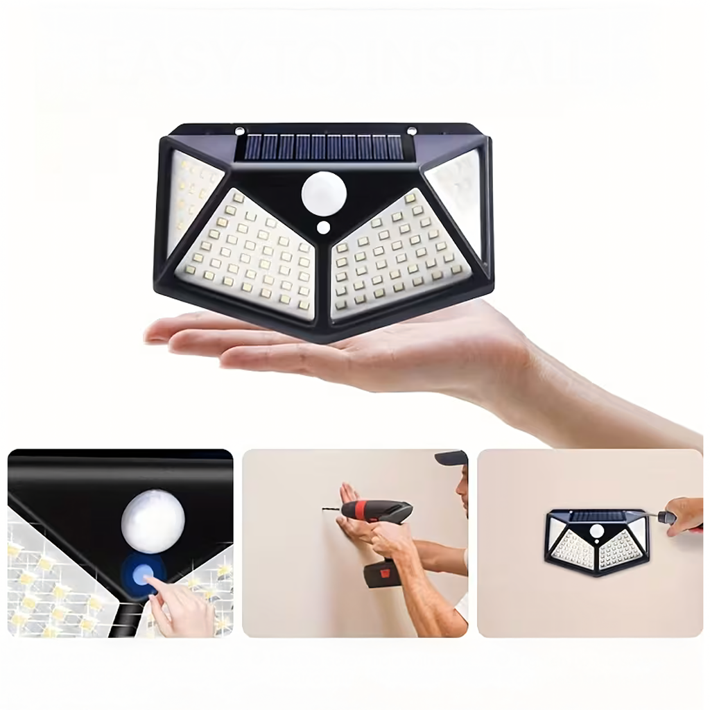 Solar Street Lamp with Motion and Dusk Sensor Klinkiet 100 LED Strong (E2)