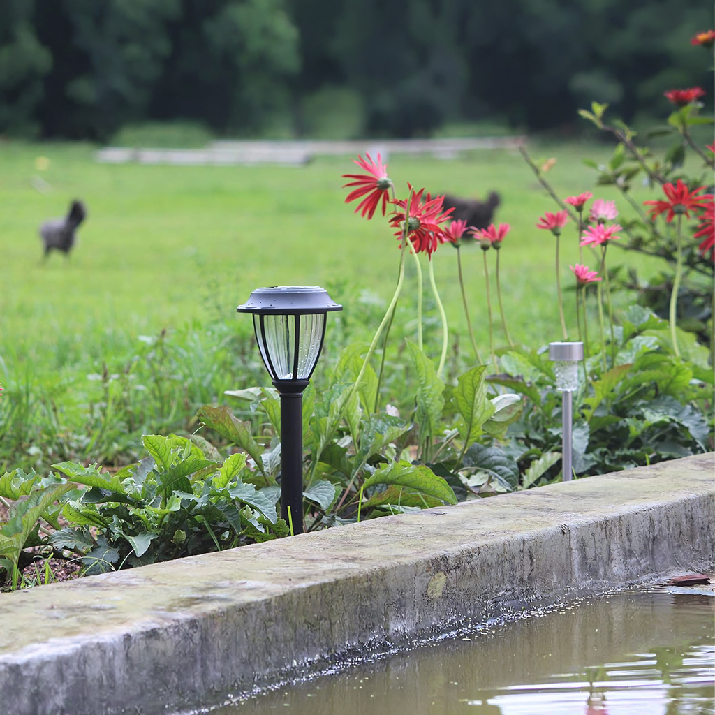 Set of 10 Solar LED Garden Post Lanterns 10 pcs