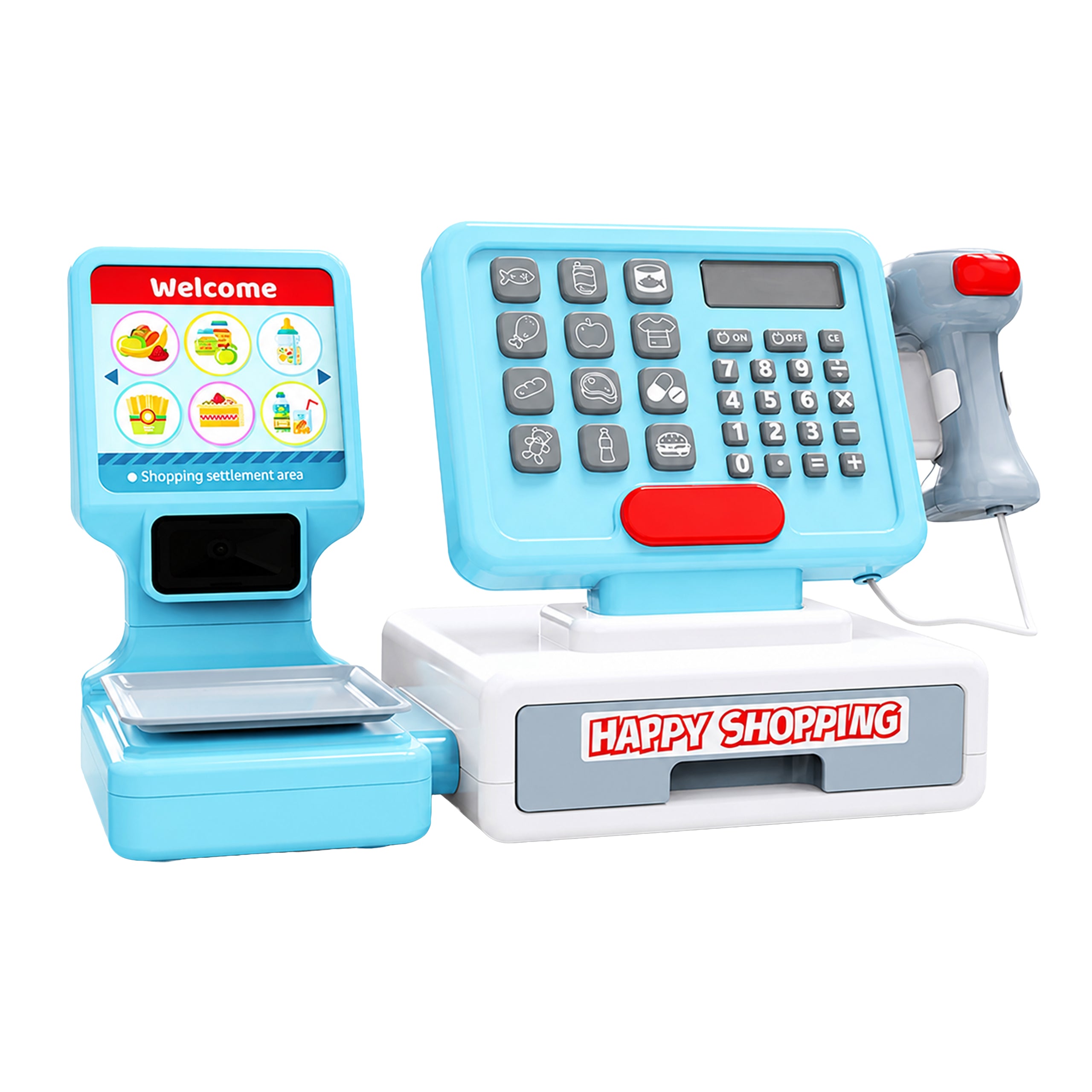 Interactive Toy Cash Register Set XXL with Scanner, Basket, and Scale