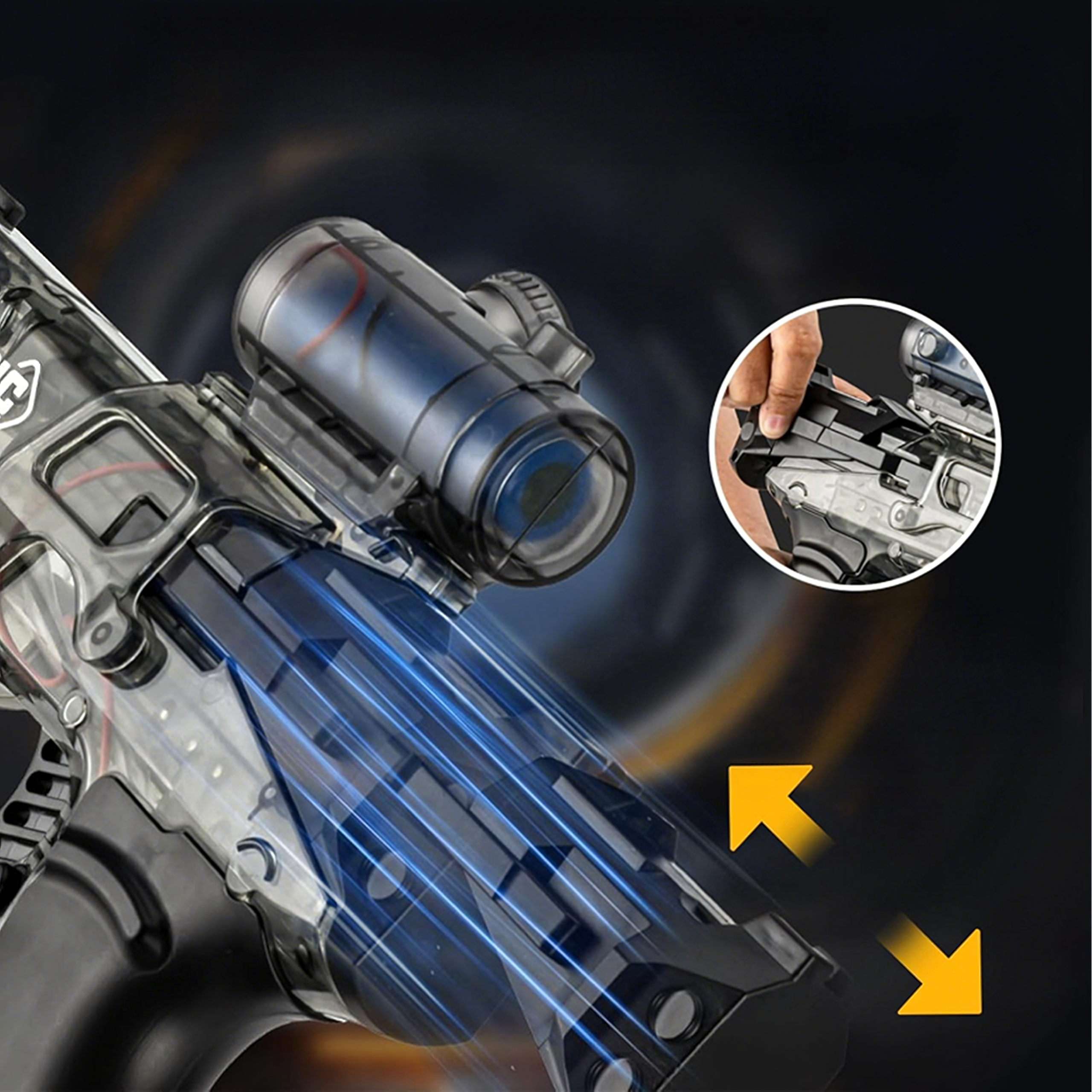 Elektriline automaatne veepüss, laetav, 10m mänguasi