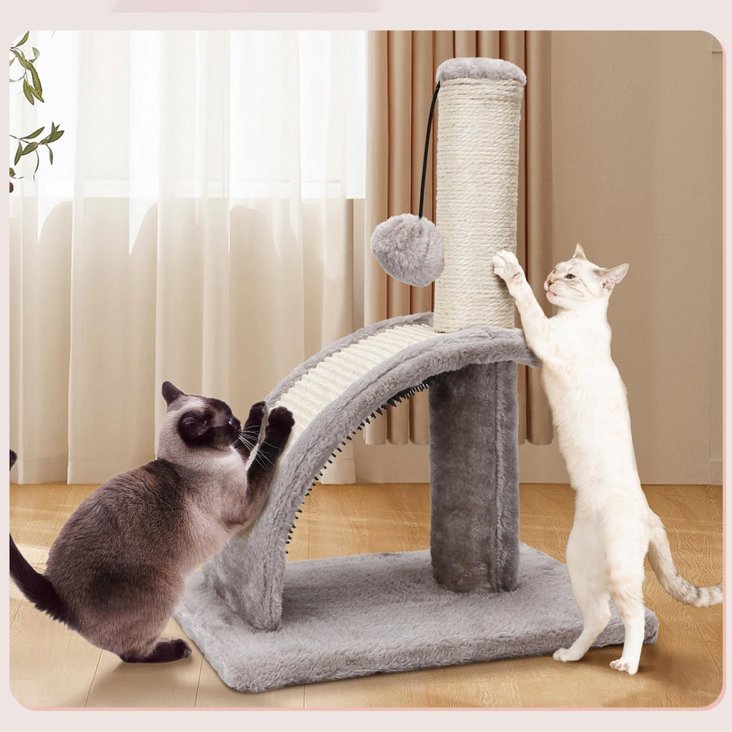 Kasside kraapimispost tunneliga ja mängupalliga