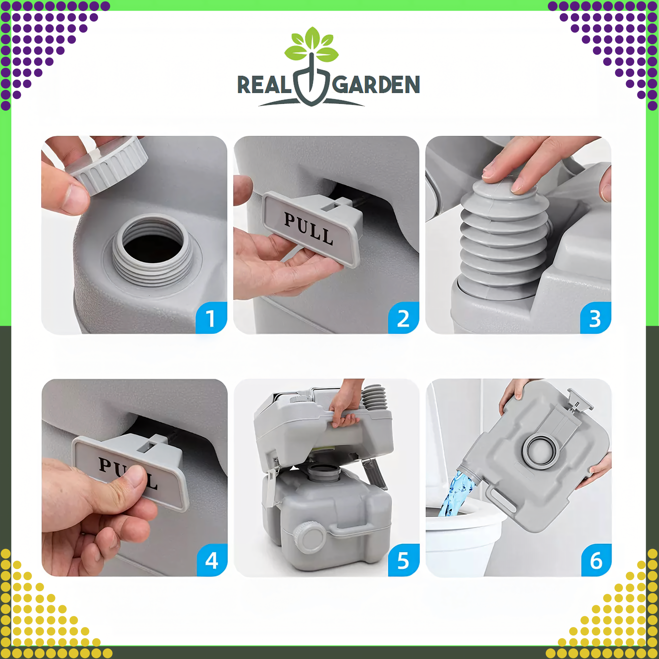 24 x Portable Tourist Travel Toilet with Flush for Camping